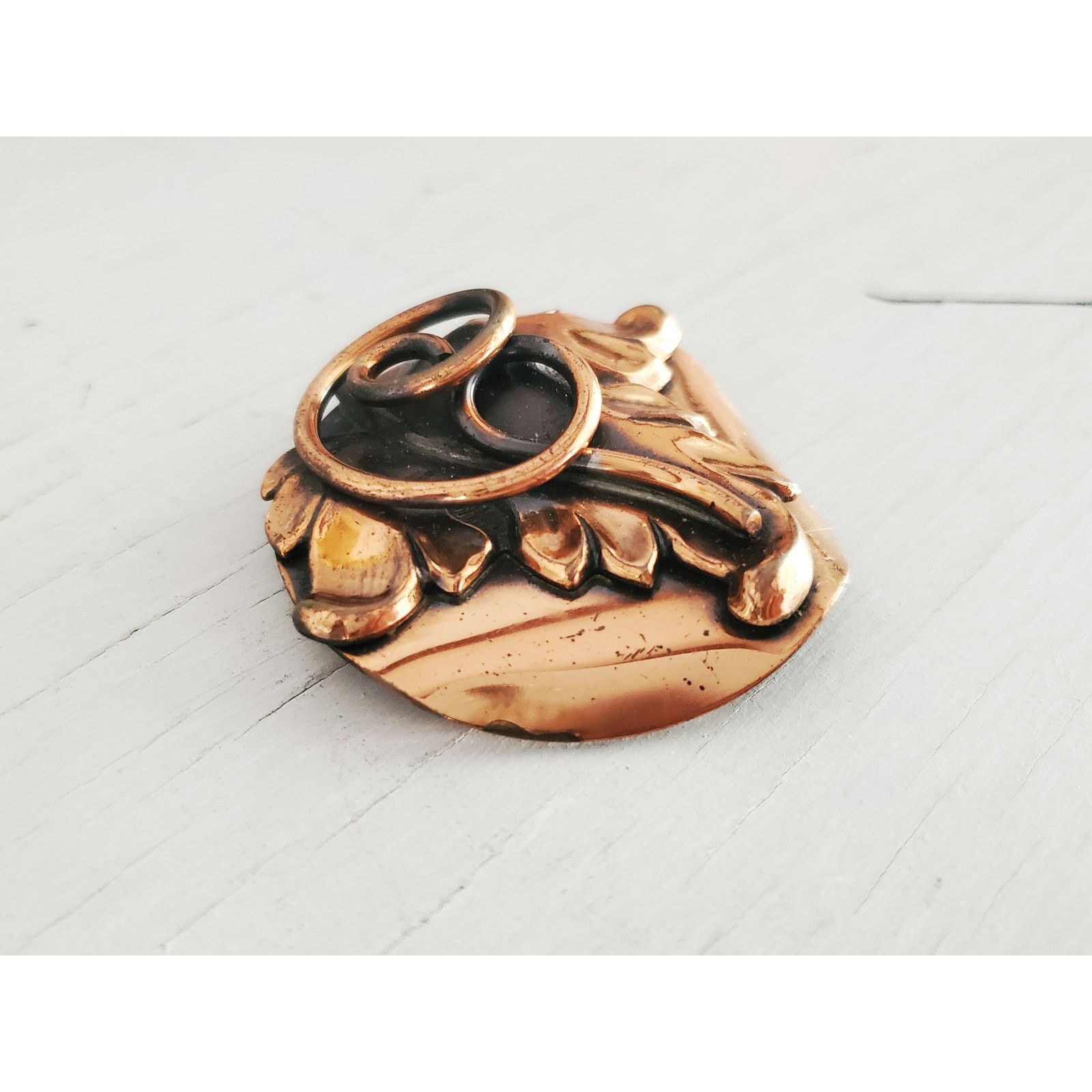 Other Vintage MCM Roslyn Hoffman Signed Copper Leaf Brooch Size ONE SIZE - 2 Thumbnail