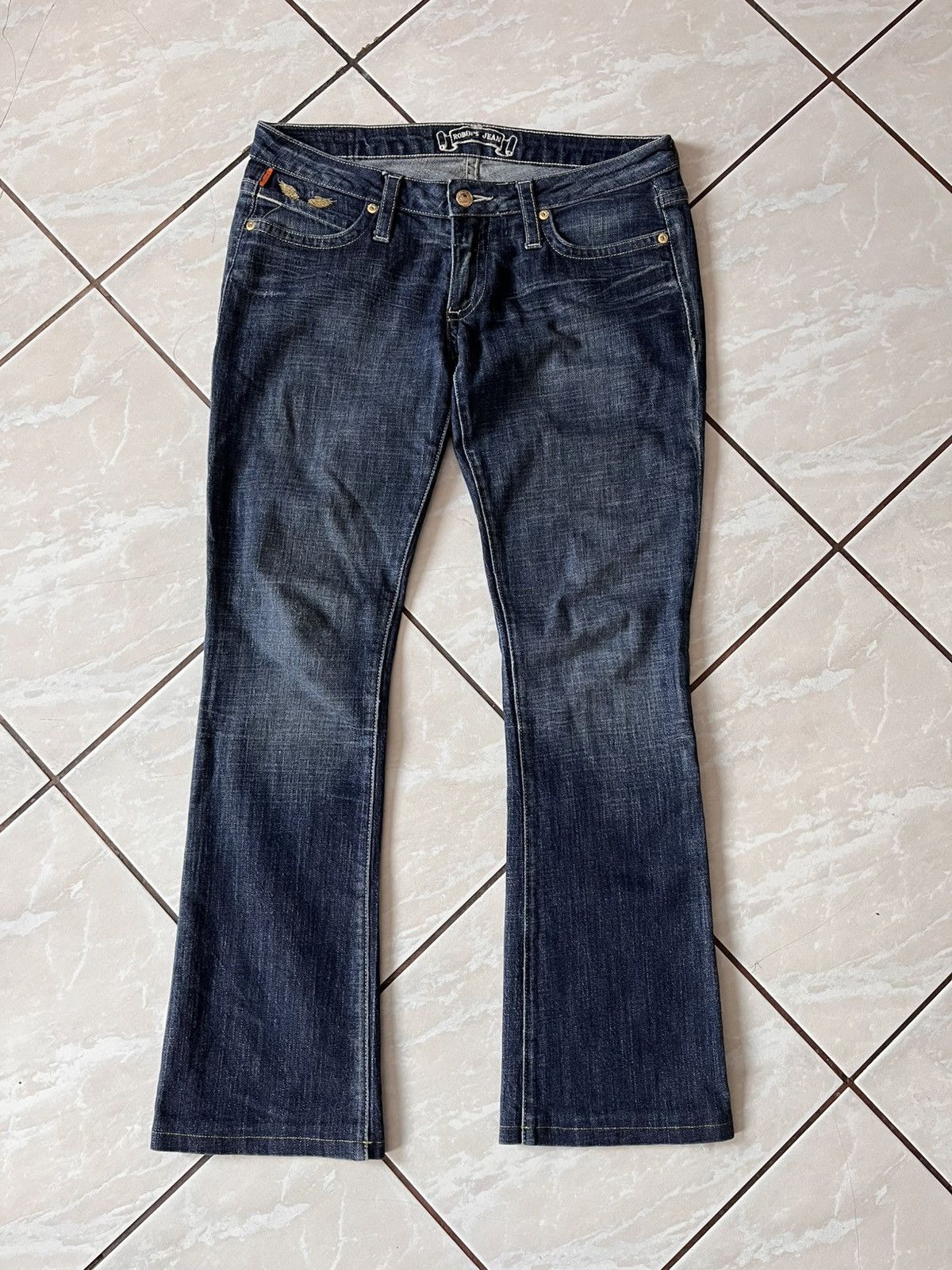 Robins Jeans Vintage Robins Jean Pants Big Logo Jeans Rare Luxury Flared Size 29" - 2 Thumbnail