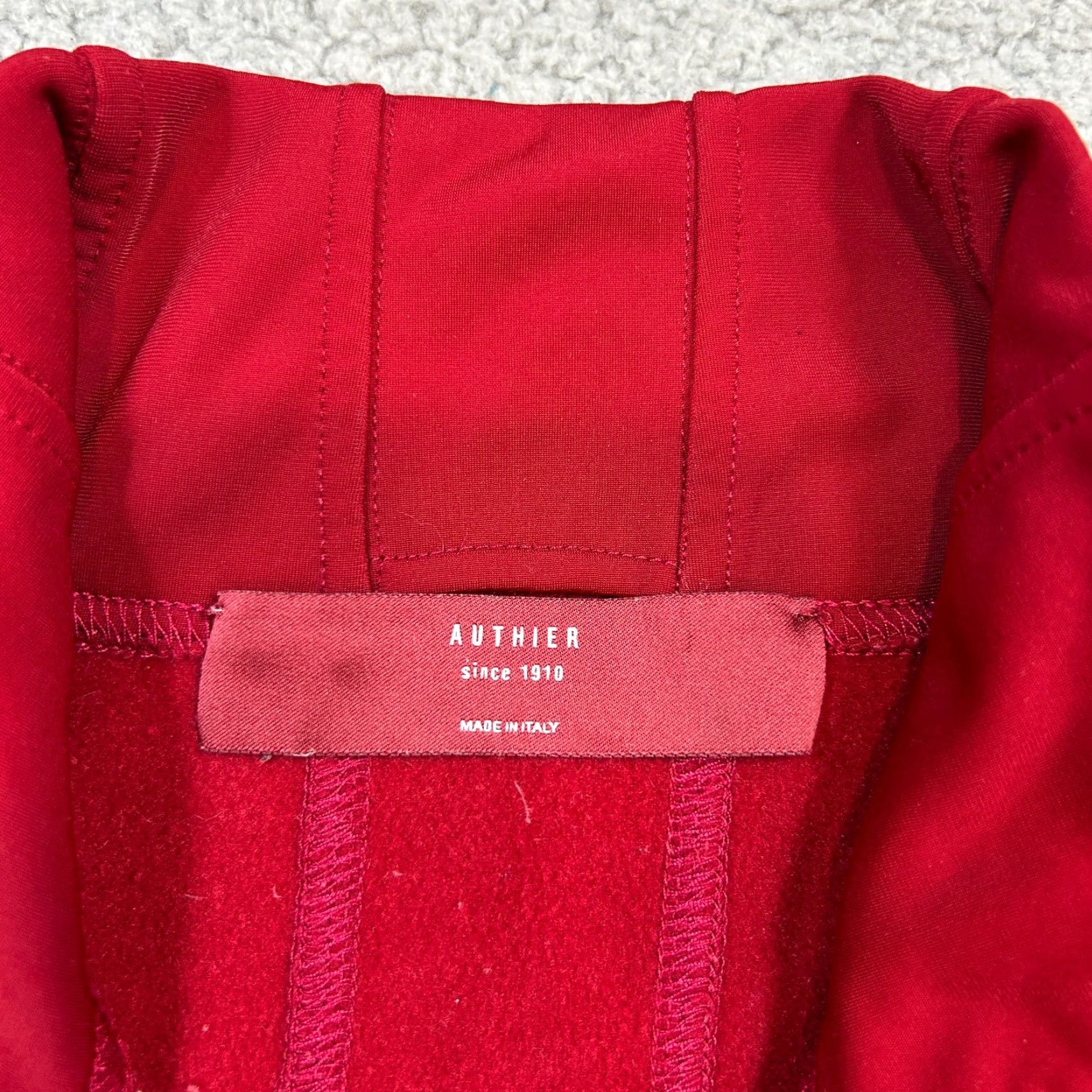 Vintage Authier Jacket Womens Full Zip Mock Neck Casual Training Red Size L (46) Regular Cotton Blend Track Jacket Activewear Womens Red L Size L / US 10 / IT 46 - 3 Thumbnail