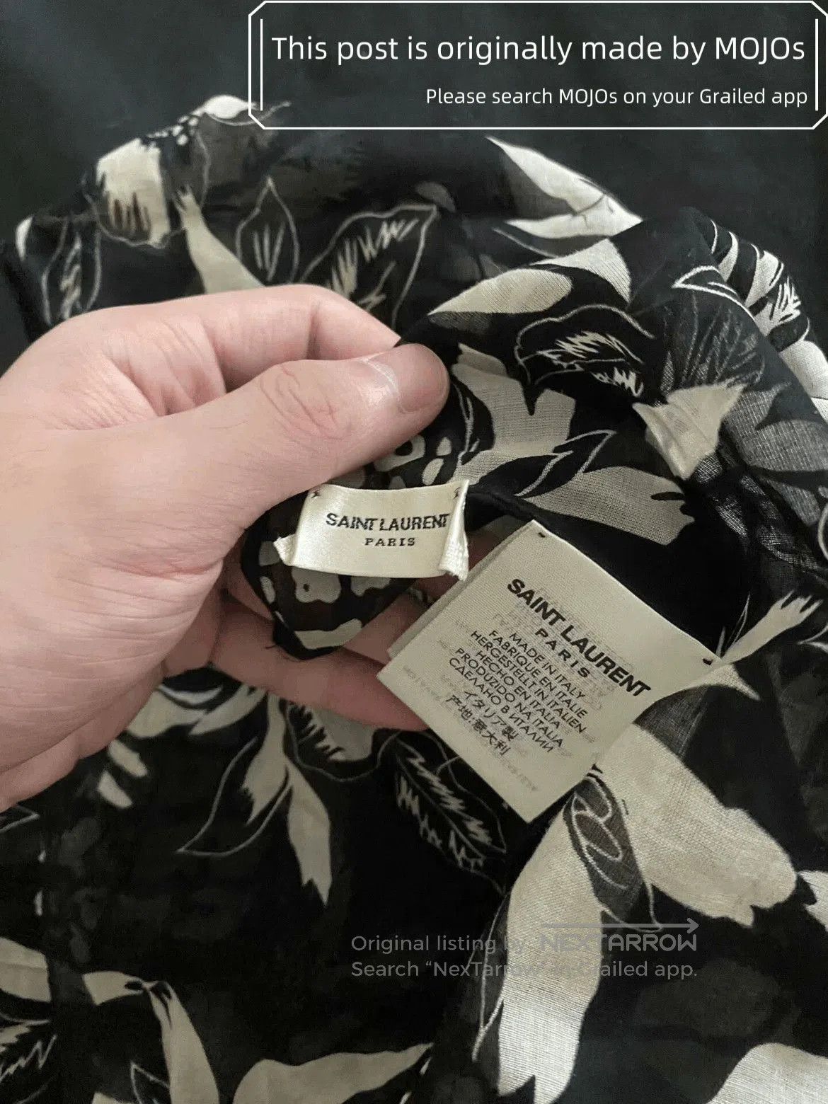 Saint Laurent Paris Saint Laurent Paris 16AW Pineapple Pattern Silk Scarf mojos Size ONE SIZE - 2 Thumbnail