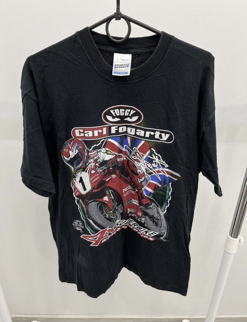 Ducati Vintage 90s Ducati Carl Fogarty Foggy Superbike World Tee Size US L / EU 52-54 / 3 - 1 Thumbnail