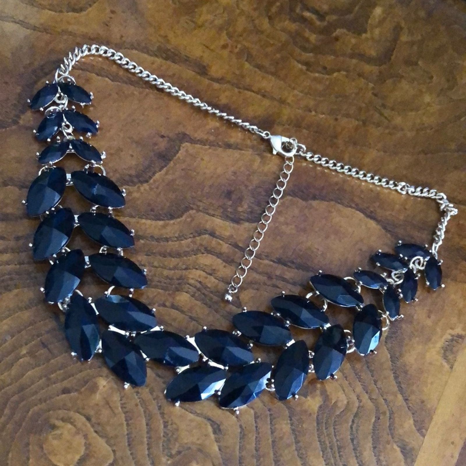 Jewelry Black marquis glass stone bib necklace Size ONE SIZE - 8 Thumbnail