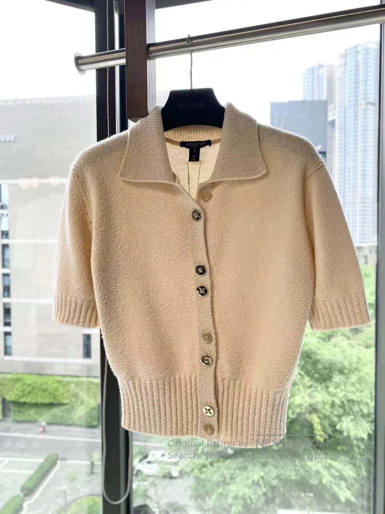Louis Vuitton Louis Vuitton 26SS beige short-sleeved knitted cardigan| Size S / US 4 / IT 40 - 2 Thumbnail