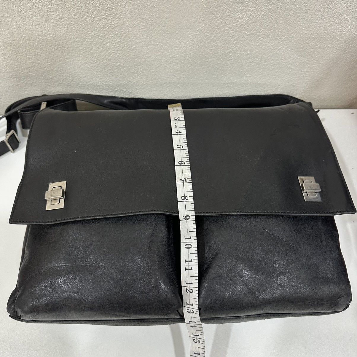 Gucci GUCCI BLACK LEATHER MESENGGER BAG 22 Size ONE SIZE - 14 Thumbnail