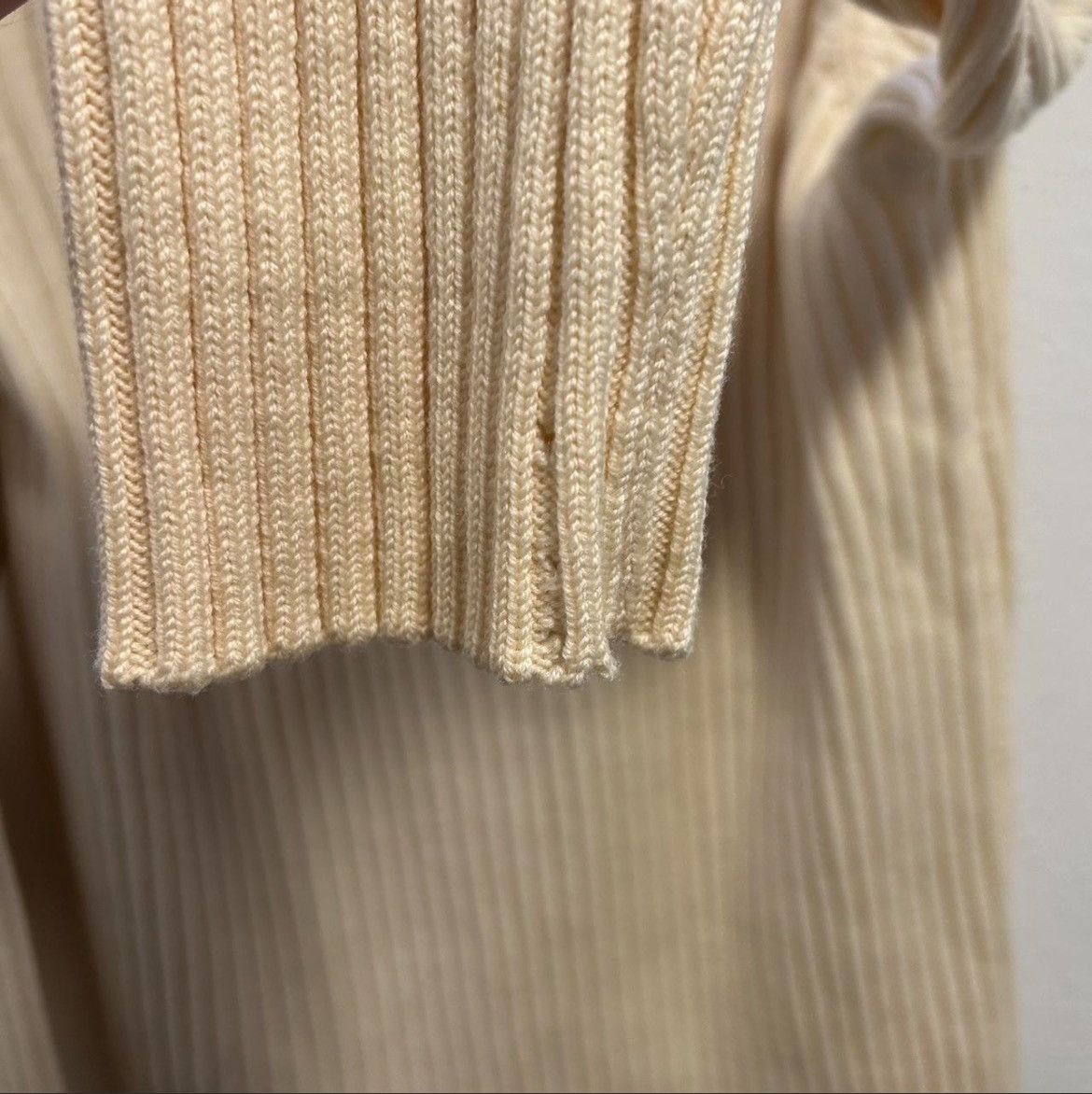 Helmut Lang 2004 Helmut Lang Mock Neck Long Ivory Knit Sweater Size US L / EU 52-54 / 3 - 6 Thumbnail