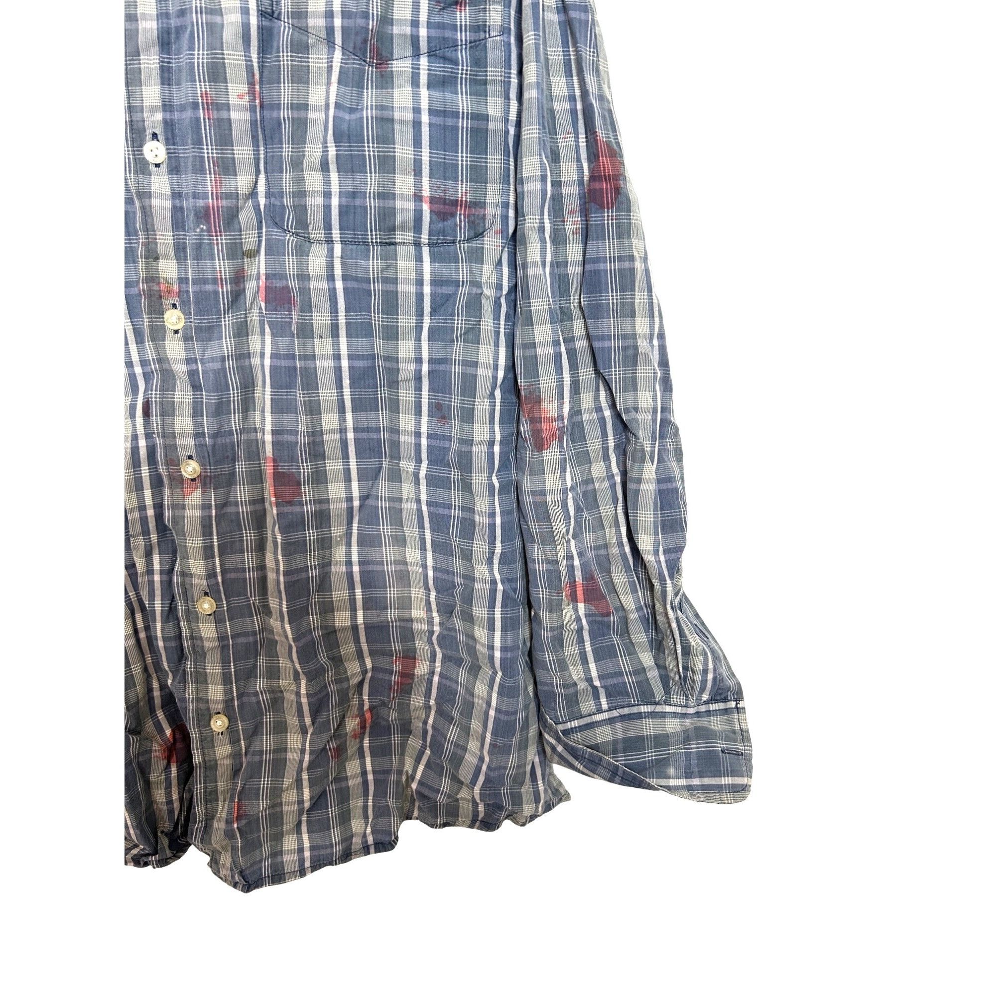 Other Halloween Costume Men’s Zombie Shirt Blue White Plaid L Vtg Size US L / EU 52-54 / 3 - 4 Thumbnail