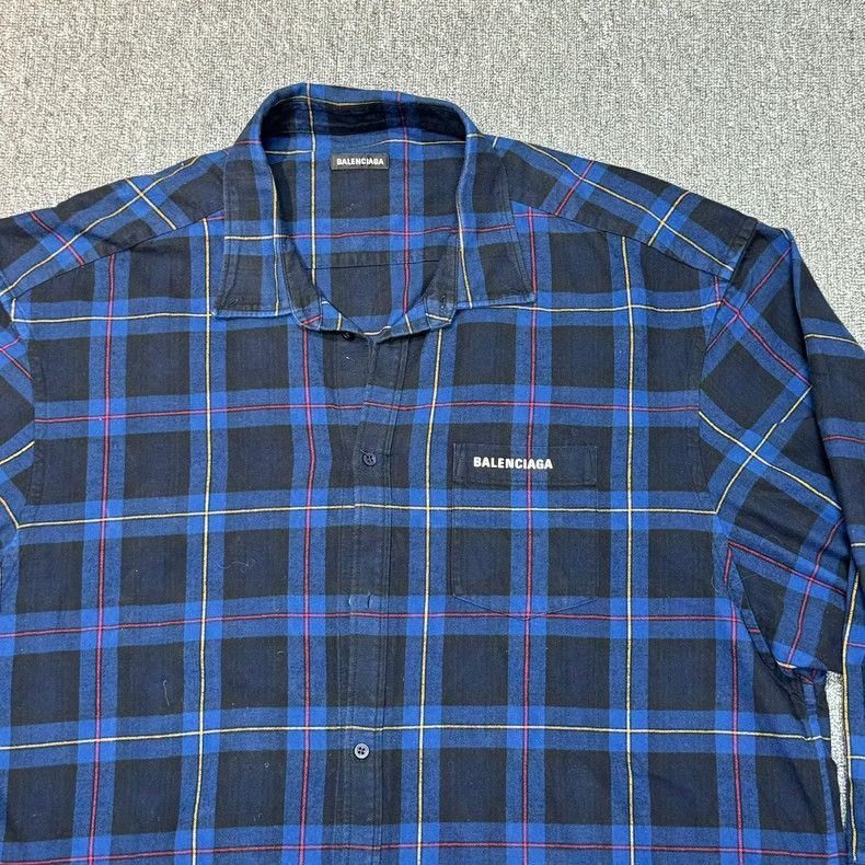 Balenciaga Balenciaga Blue Haig logo embroidered long sleeve shirt Size US L / EU 52-54 / 3 - 3 Thumbnail