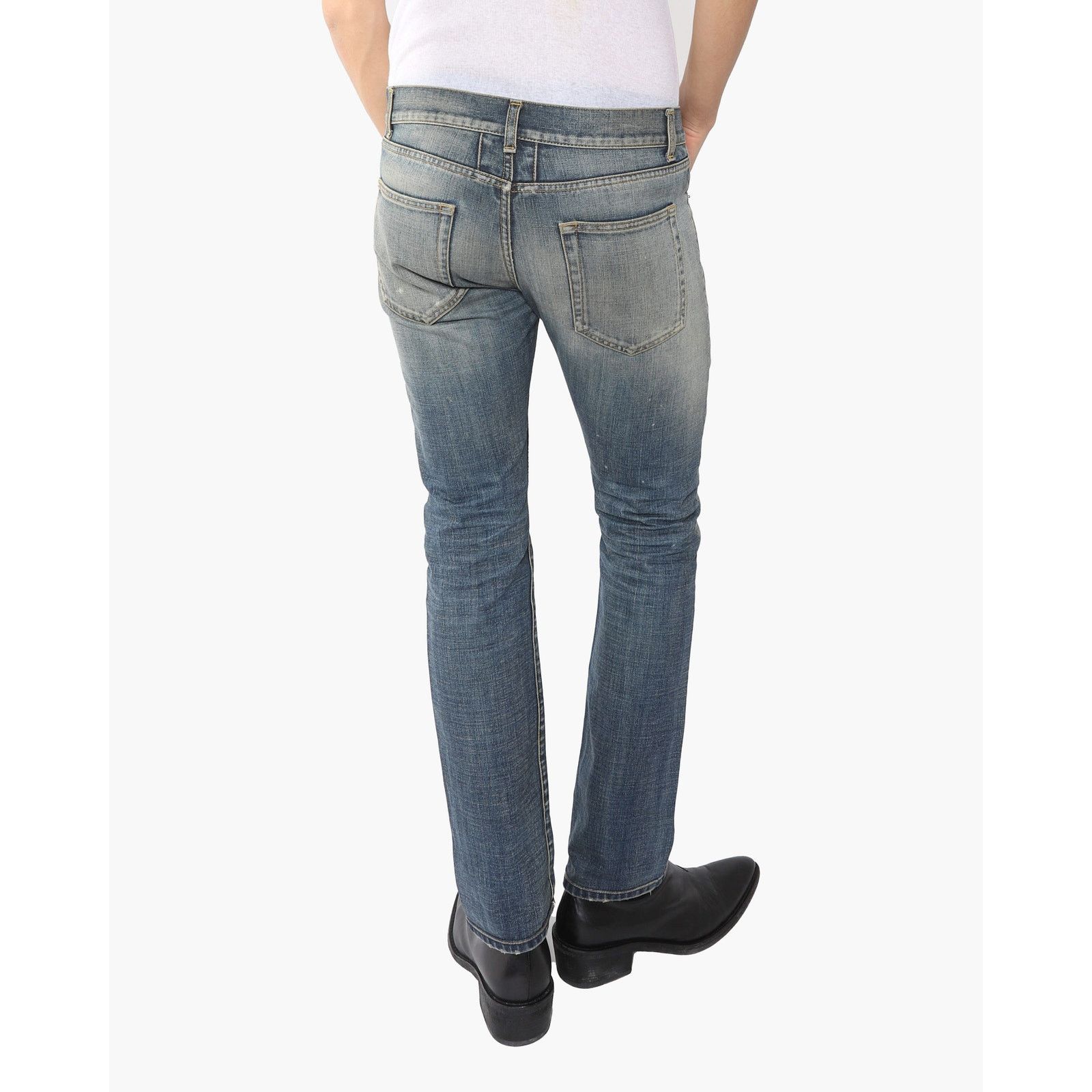 Saint Laurent Paris FW13 Slim Fit Denim in Mud Washed Denim D01 Size US 32 / EU 48 - 3 Thumbnail