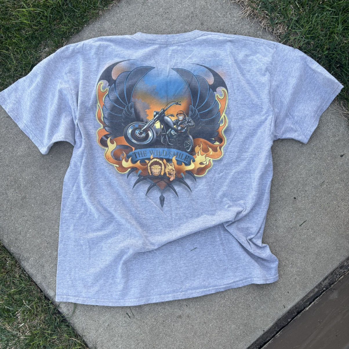 Harley Davidson × Vintage Vintage Eskimo Joe Big Smile Biker Shirt Size US XL / EU 56 / 4 - 4 Thumbnail