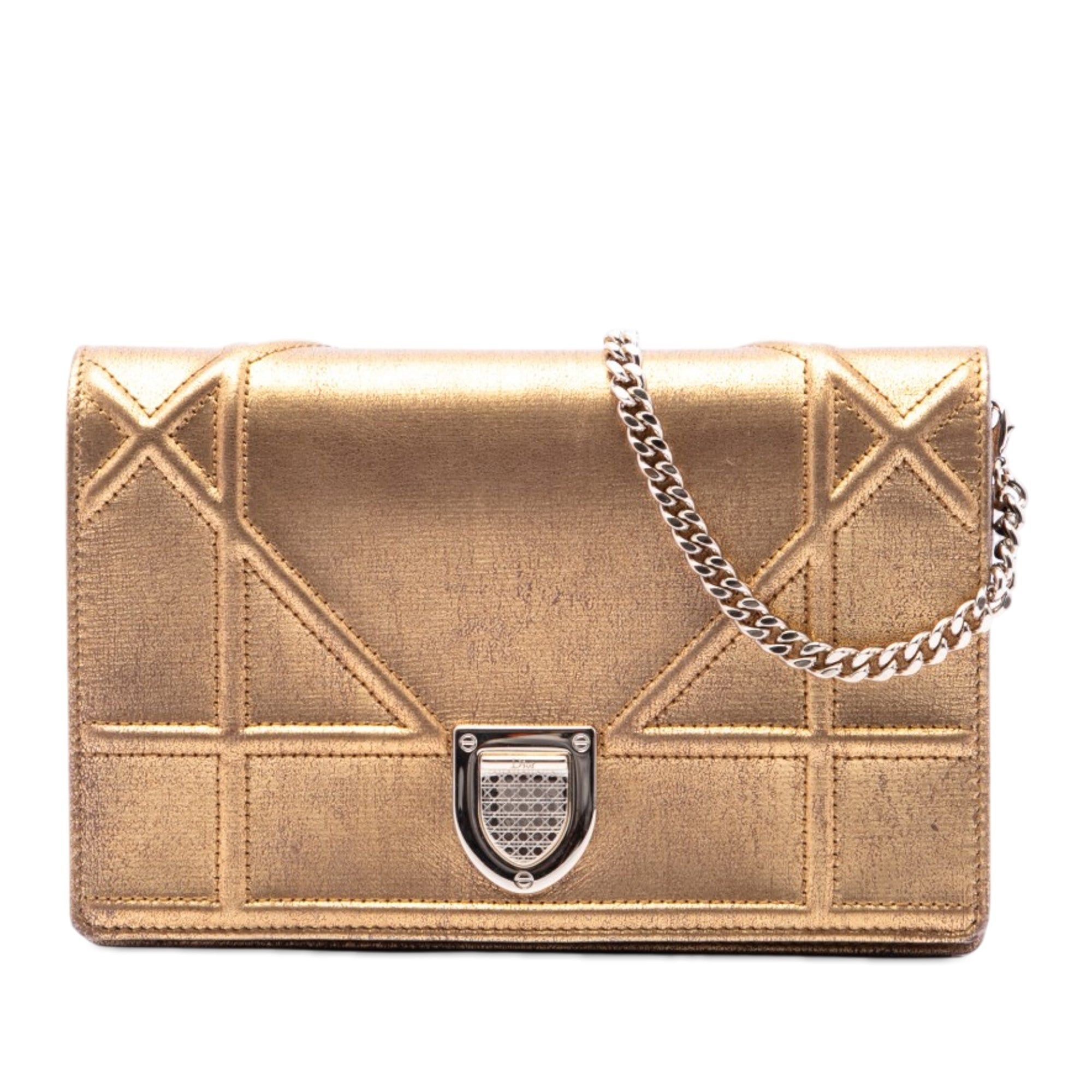 Dior Metallic Calfskin Diorama Wallet on Chain Size ONE SIZE - 1 Thumbnail