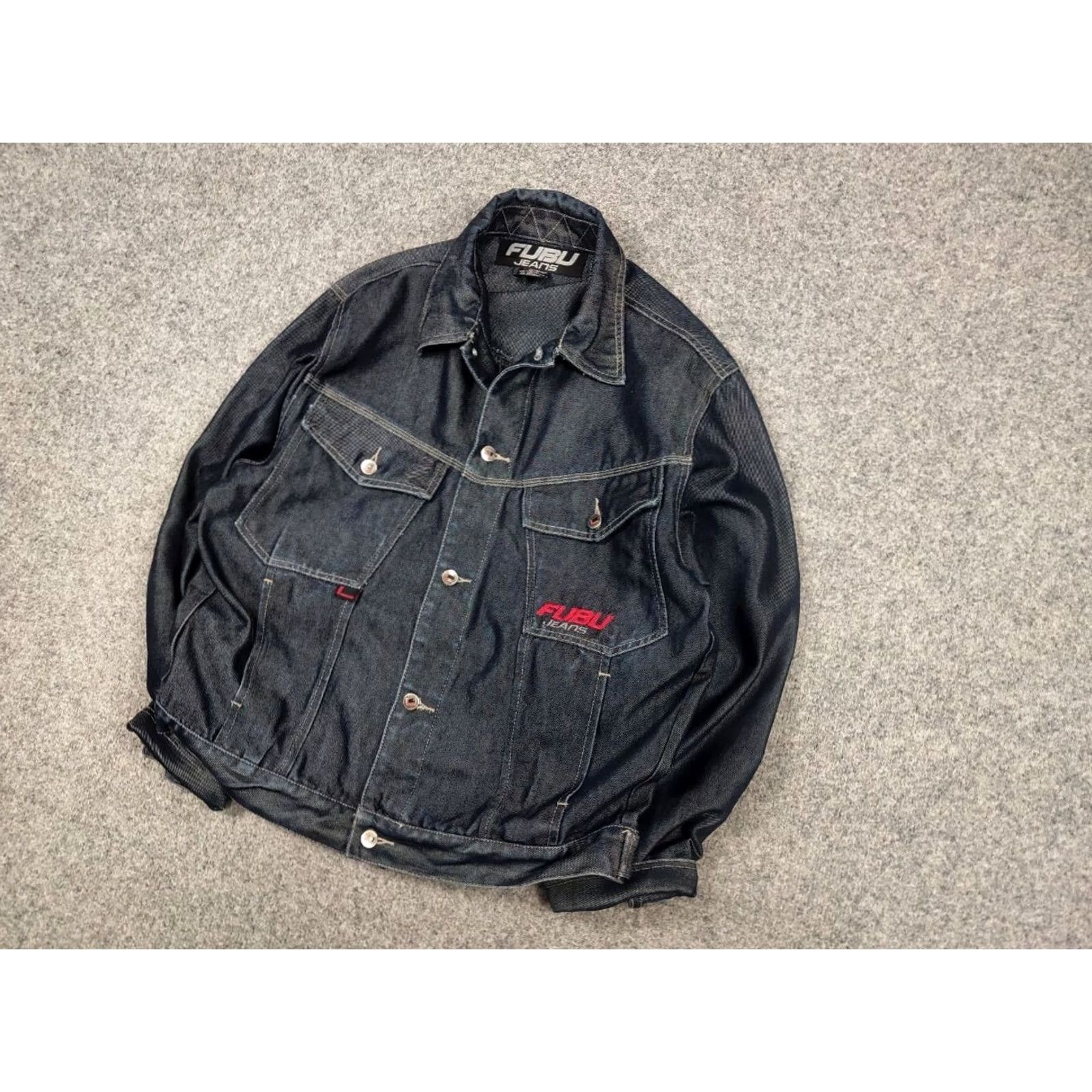 Fubu Vintage FUBU Indigo Denim Jacket Y2K Logo Collection Mens L Blue Cowboy Hip Hop 90s Vintage Jacket Size US L / EU 52-54 / 3 - 4 Thumbnail