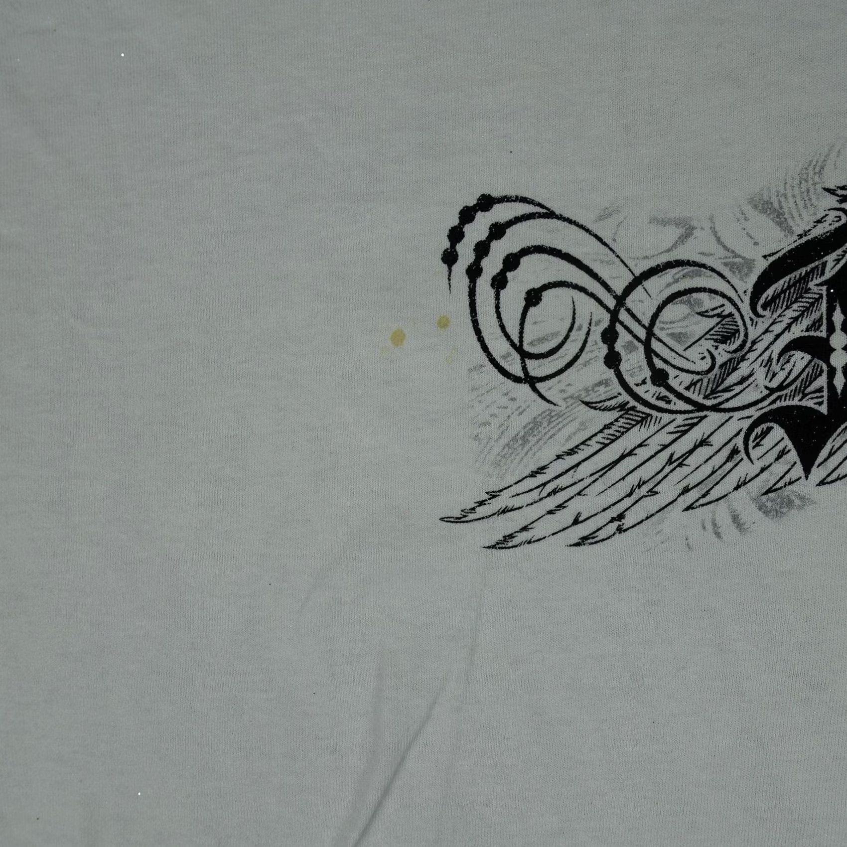 Gildan VINTAGE Angel Shirt Mens 2XL White Gildan Crew Neck Short Sleeve T-Shirt Graphics Wings Halo Gothic Glitter Tee Y2K Mens Size US XXL / EU 58 / 5 - 4 Thumbnail