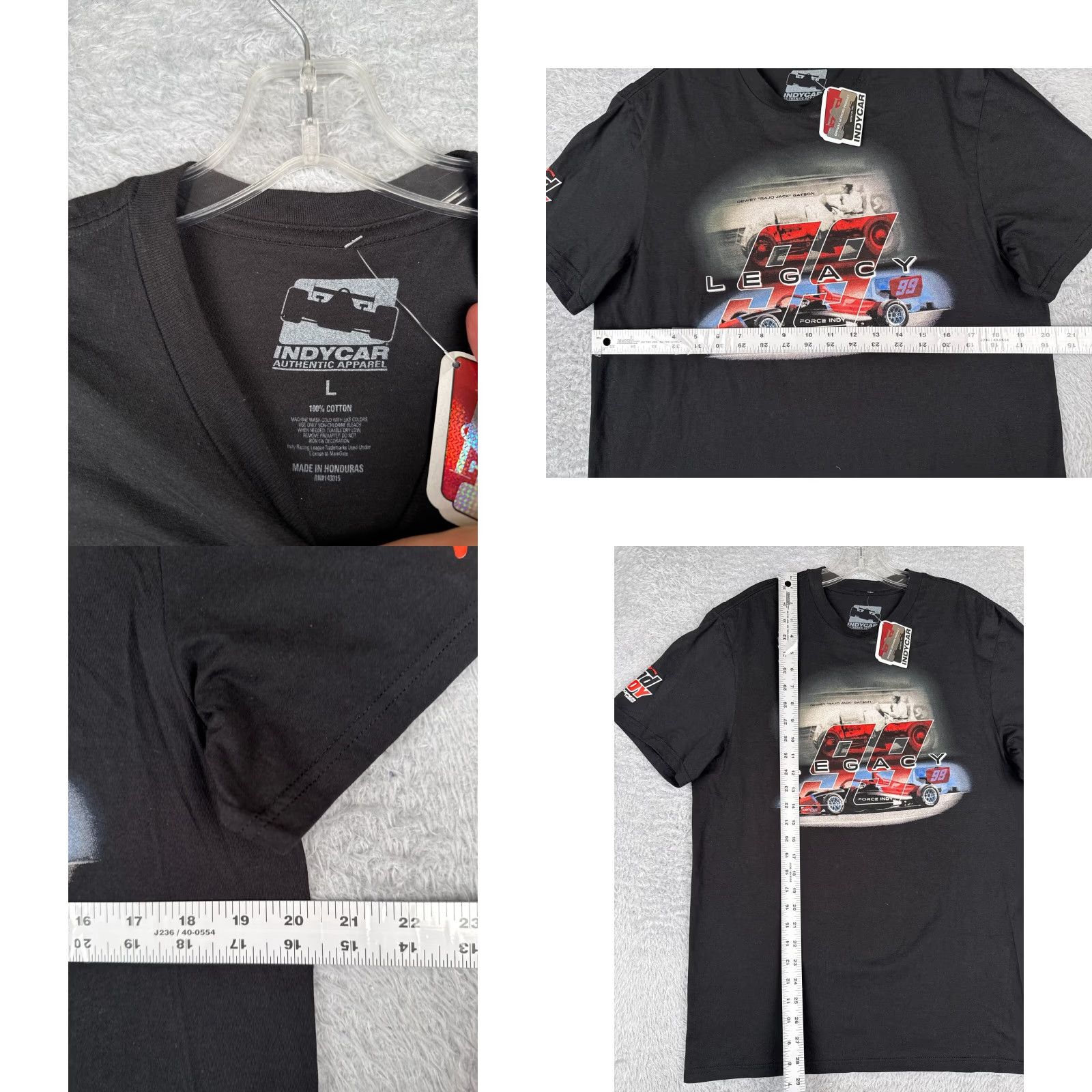 Vintage Indycar Shirt Adult Large Black 2022 Force Indy Legacy Shirt 100% Cotton #99 TAG Size US L / EU 52-54 / 3 - 8 Thumbnail