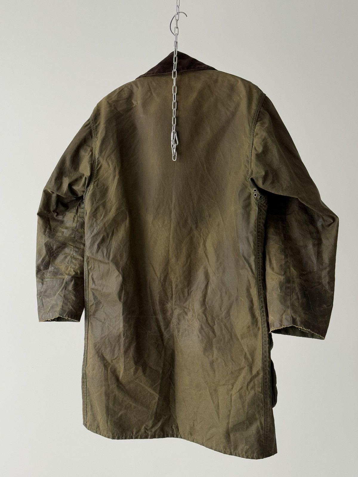 Barbour × Vintage Vintage 80s Barbour Border Waxed Khaki Jacket Size US M / EU 48-50 / 2 - 8 Thumbnail