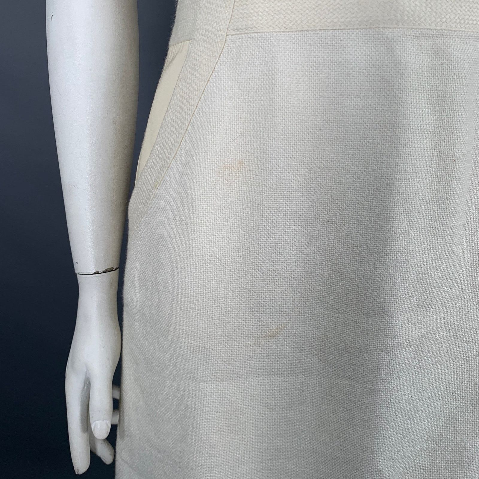 Akris AKRIS Size 10 Cream Cotton Textured Sleeveless Dress Size L / US 10 / IT 46 - 5 Thumbnail