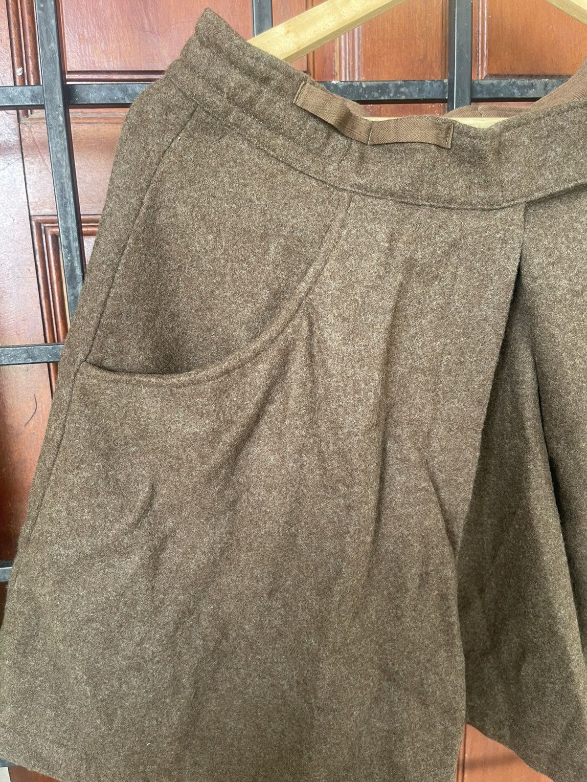 Y's × Yohji Yamamoto Very rare VINTAGE YOHJI YAMAMOTO WOOL MINI SKIRT Size 31" - 3 Thumbnail