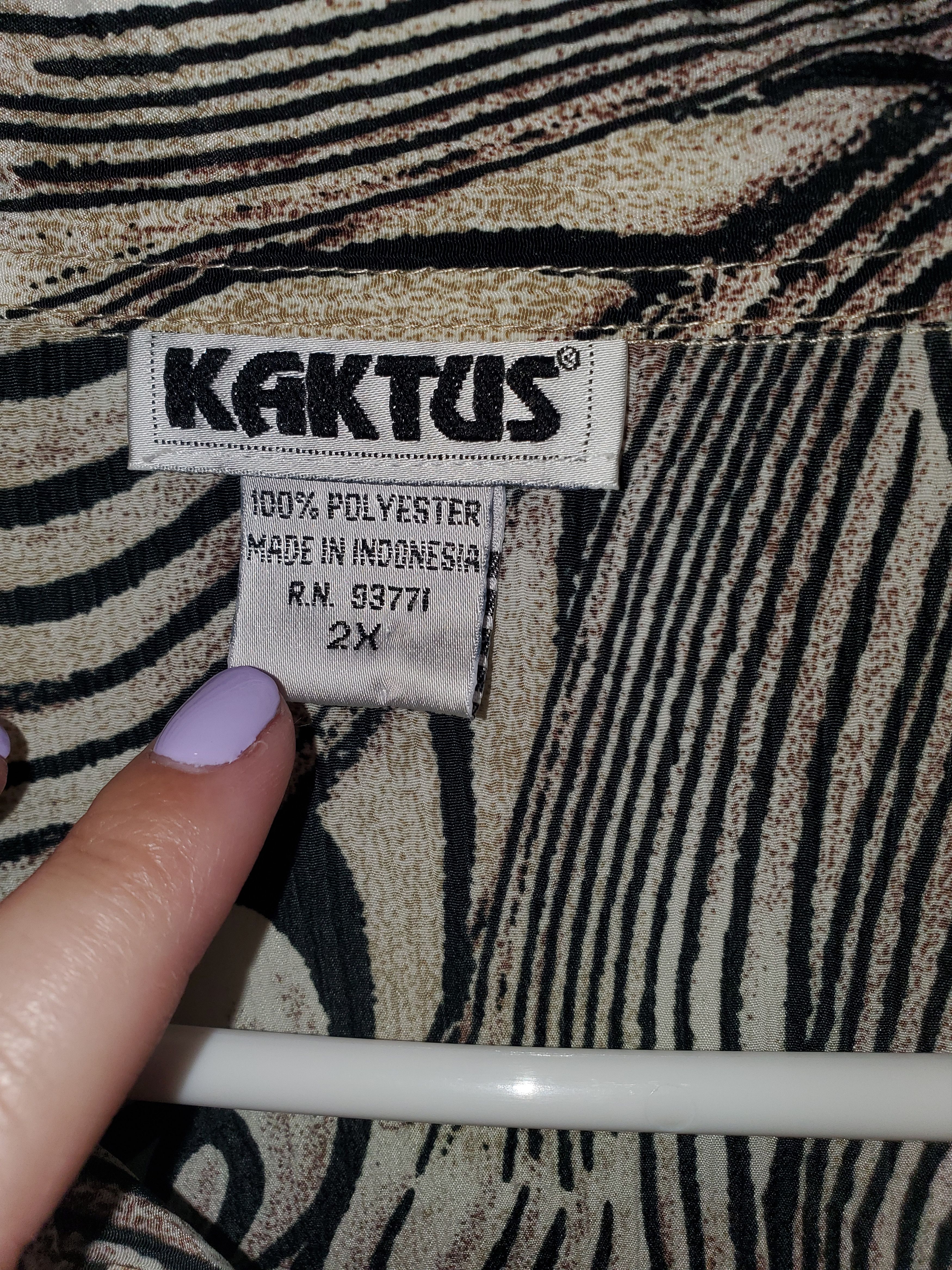 Vintage Vintage Kaktus Abstract Animal Print Blouse-size 2X Size XXL / US 16-18 / IT 52-54 - 3 Thumbnail