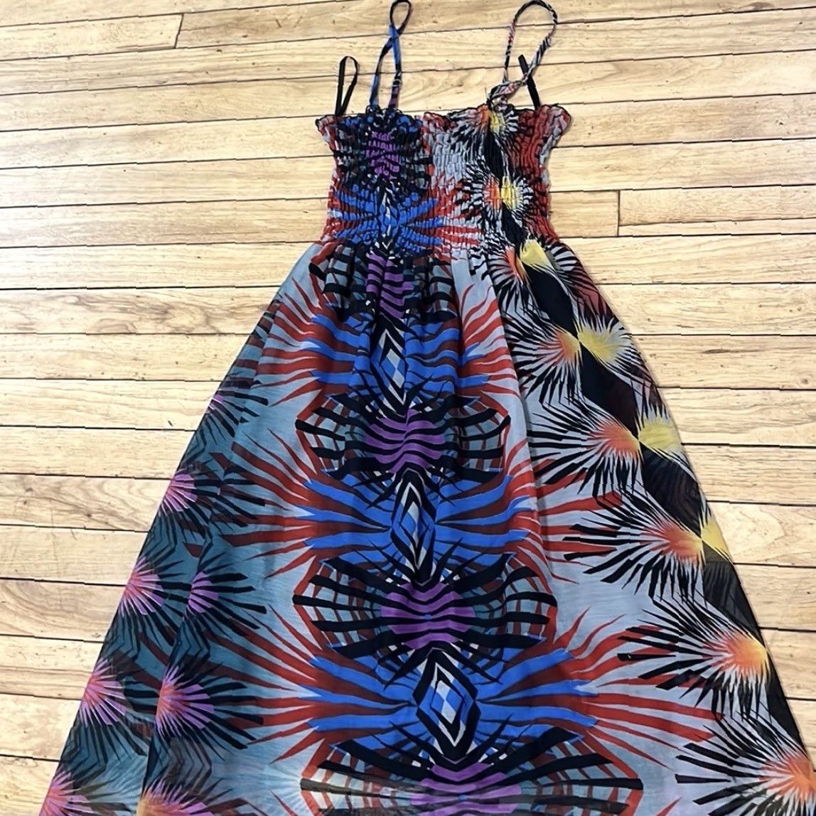 Vintage RED BERRY Maxi Dress Women M Y2k Spaghetti Strap Coachella Fairy Sheer Smocked Size M / US 6-8 / IT 42-44 - 4 Thumbnail