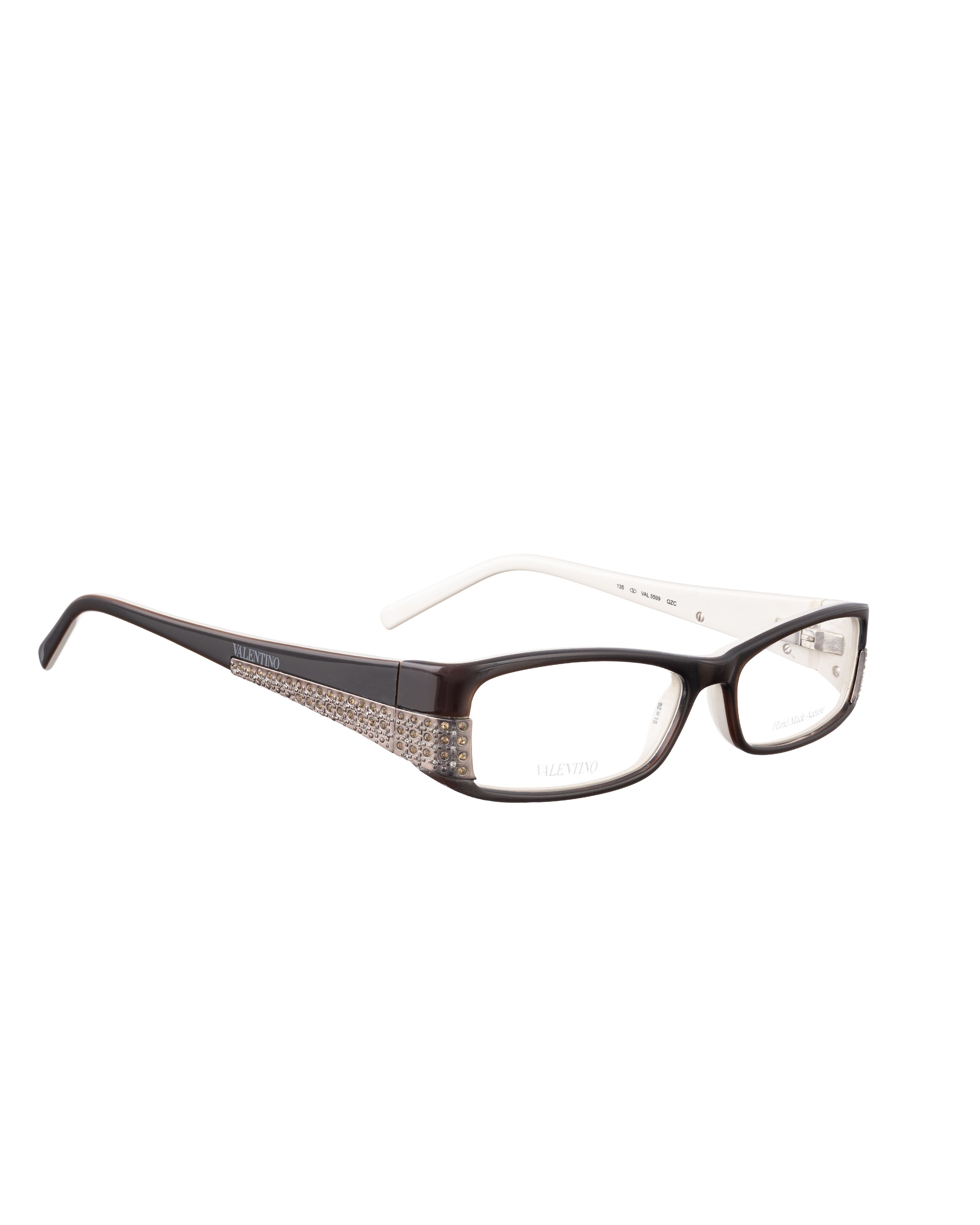 Valentino Valentino '00s Black&White Glasses with Rhinestones Size ONE SIZE - 1 Thumbnail
