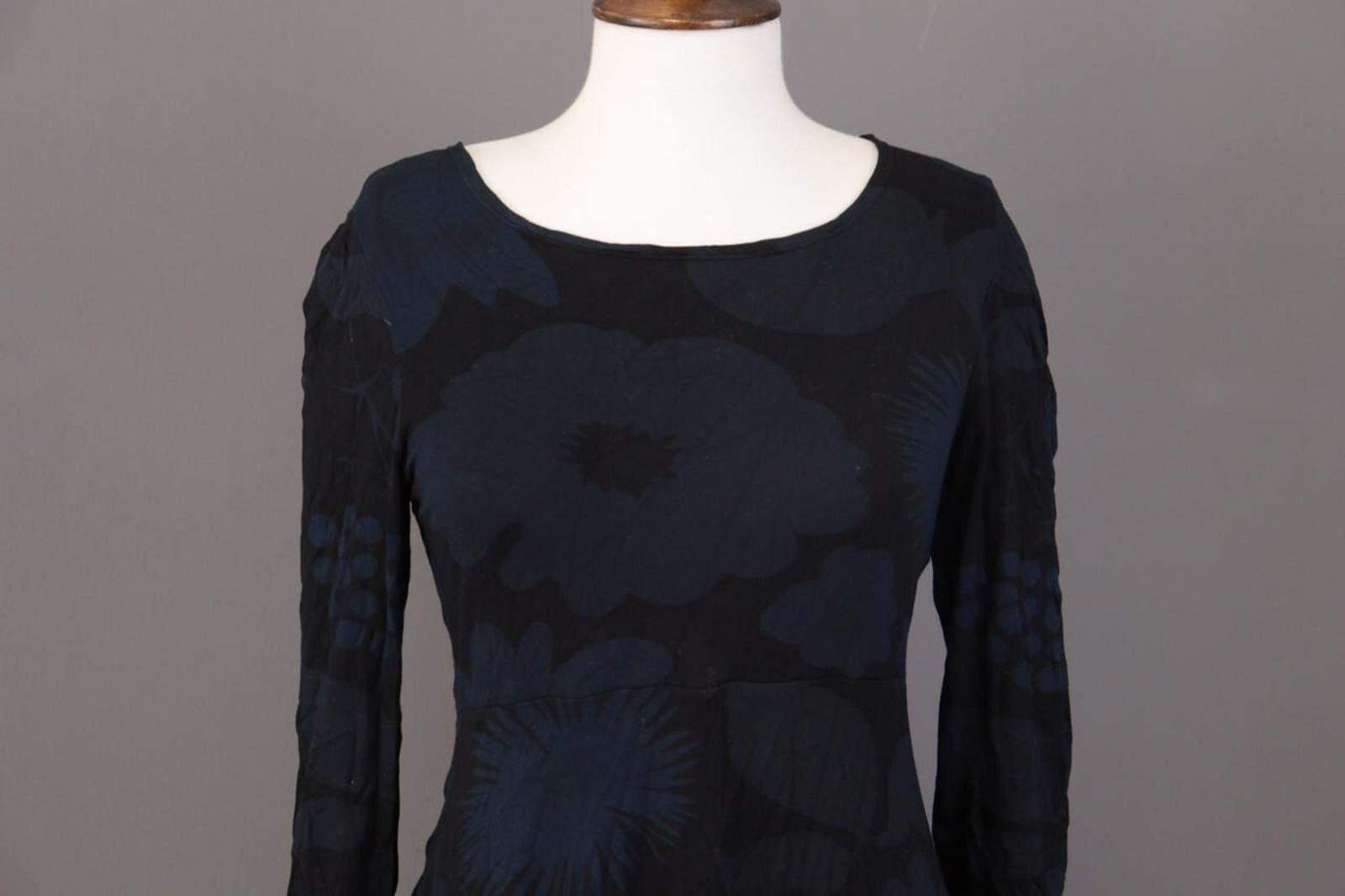 Marimekko Marimekko Blue Floral Bodycon A-Line Knee Dress Size S Size S / US 4 / IT 40 - 2 Thumbnail