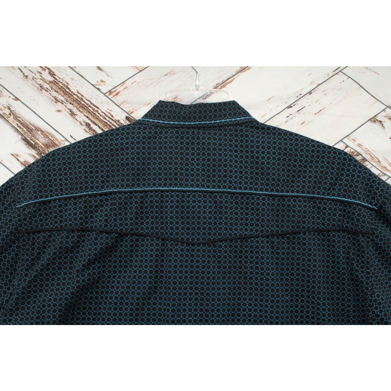 Vintage Rock & Roll Cowboy Shirt Mens XXL Black Geometric Ranch Long Sleeve Pearl Snap Shirt Size US XXL / EU 58 / 5 - 3 Thumbnail