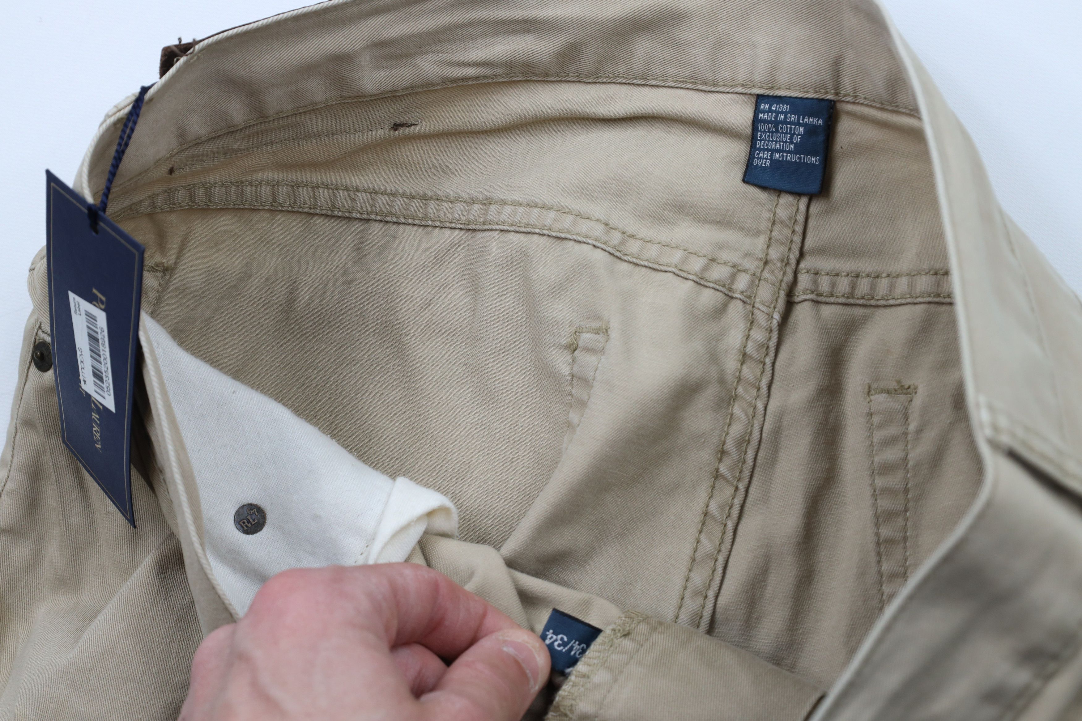Ralph Lauren × Vintage Deadstock Vintage Ralph Lauren Leg Cotton Twill Pants Beige Size US 34 / EU 50 - 9 Thumbnail