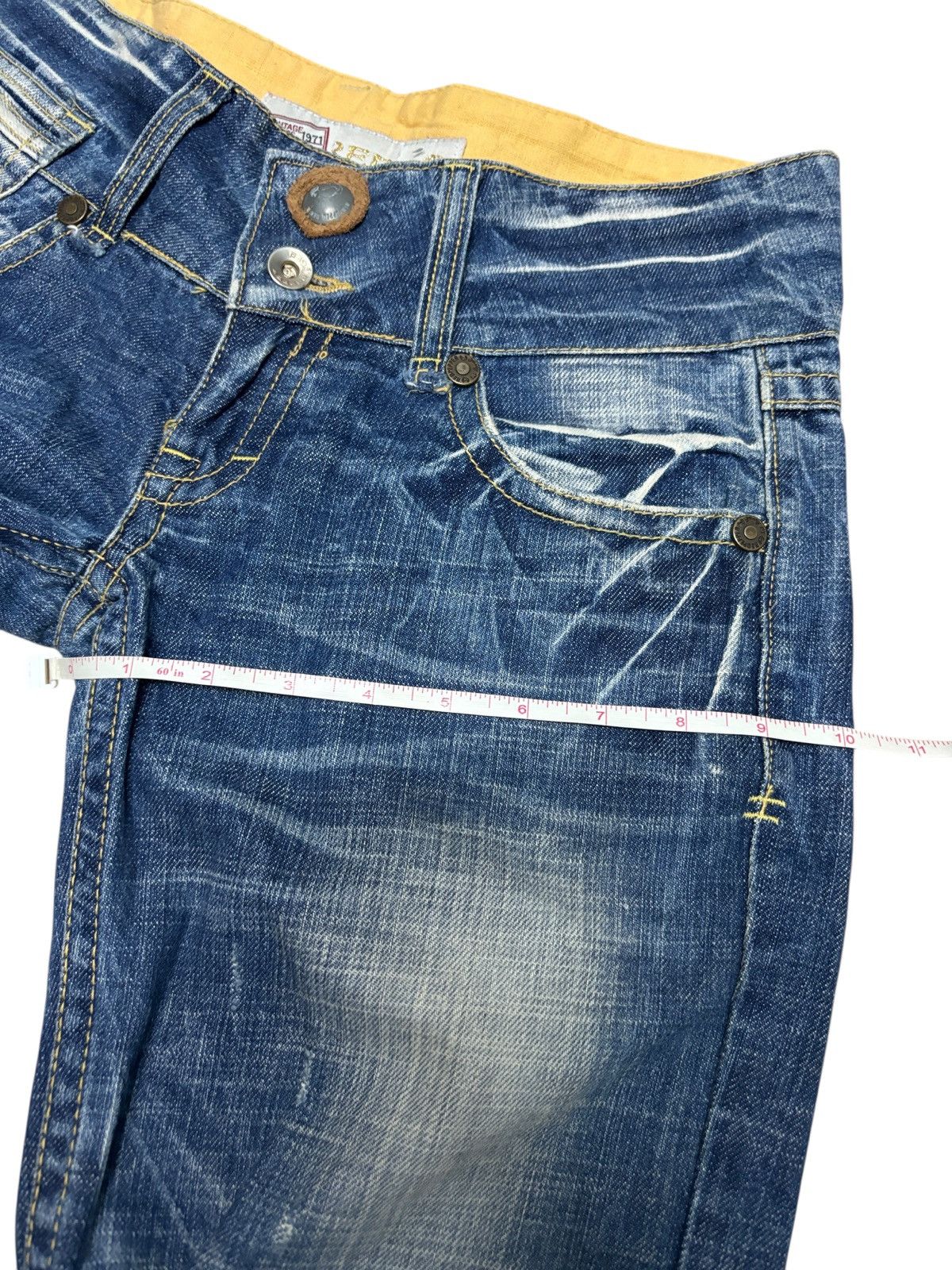 Japanese Brand Y2K Red Pepper Wide Flare Denim Jeans Size 30" / US 8 / IT 44 - 11 Thumbnail