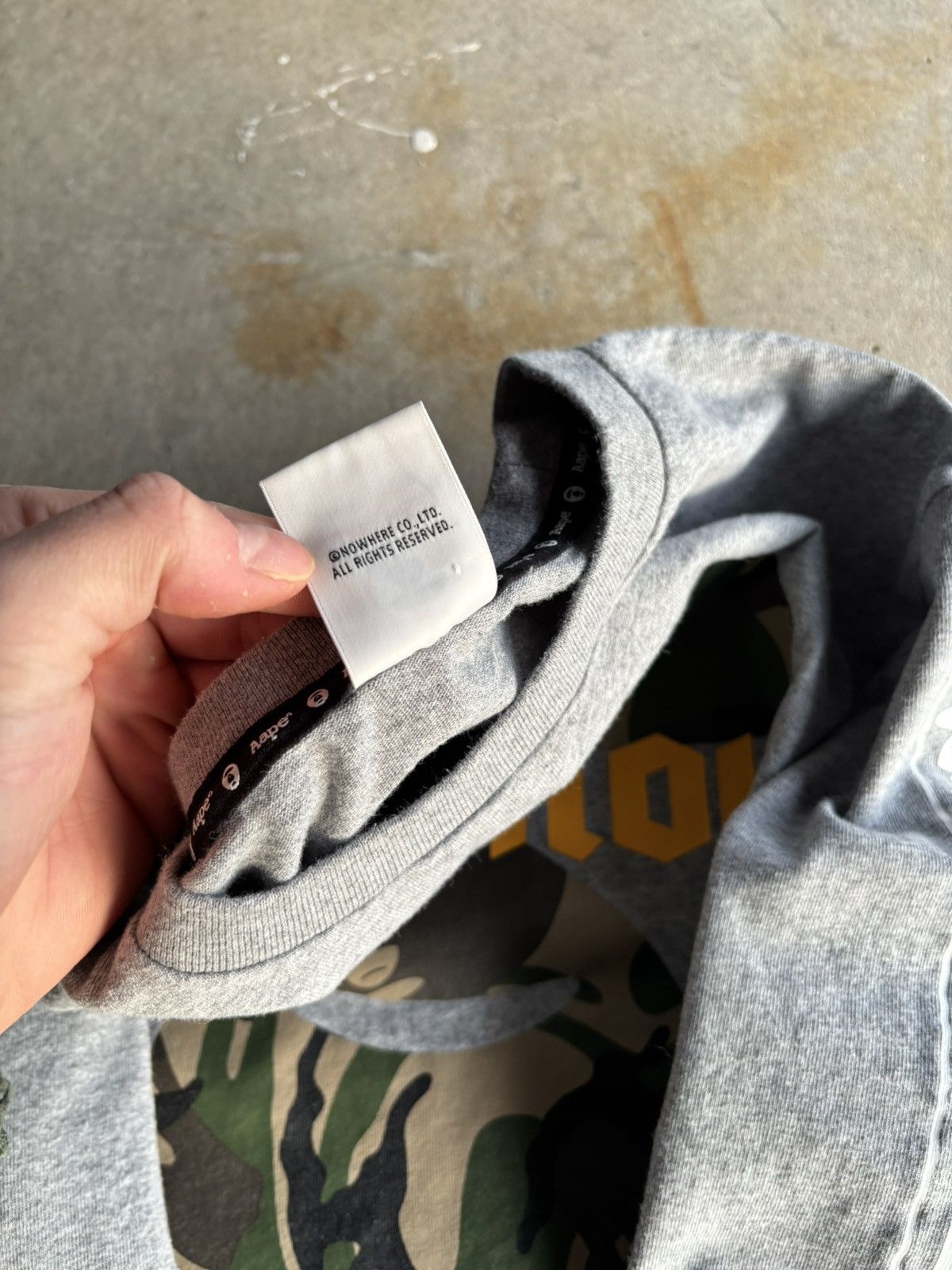 Aape Crazy Bape Grey Boxy Aape Row Grunge Y2K Style Longsleeve Size US L / EU 52-54 / 3 - 7 Thumbnail