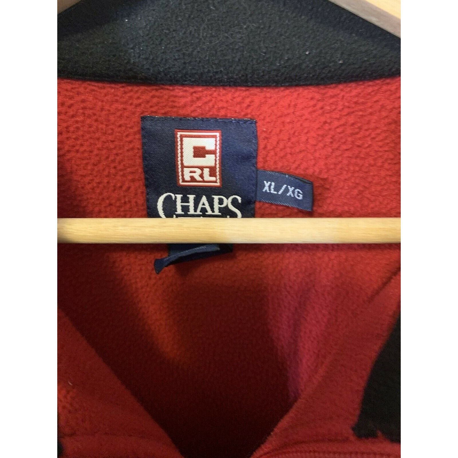 Chaps Vtg Chaps Ralph Lauren Fleece 1/2 Zip Red Gray Black Sweater Size US XL / EU 56 / 4 - 2 Thumbnail