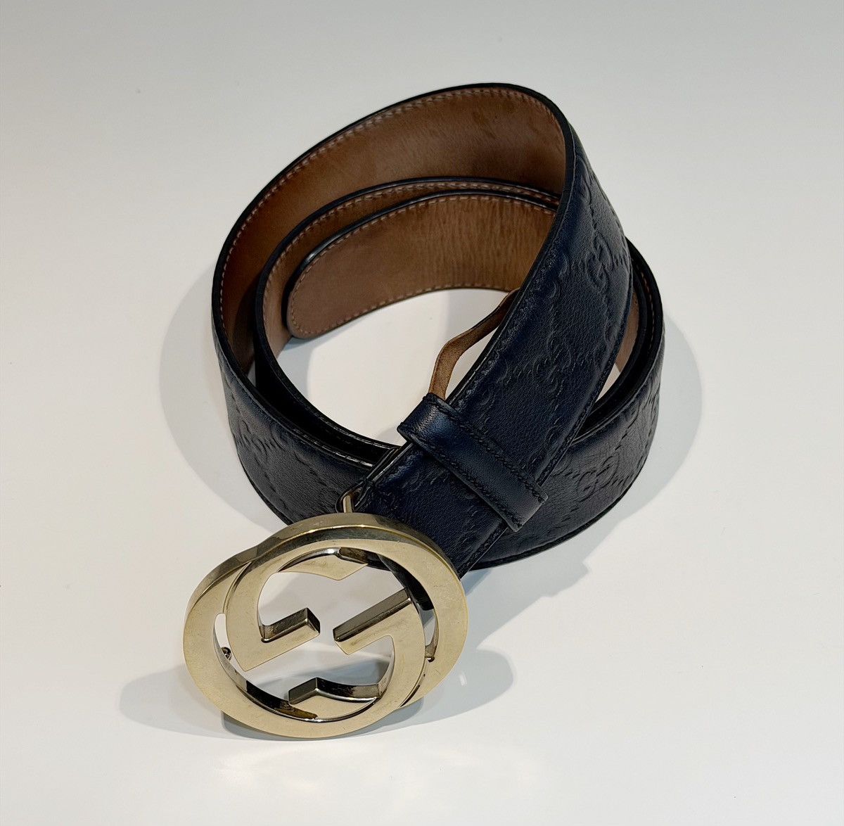 Gucci GUCCI GG Monogram Buckle Leather Belt nettspend Demna runway ...