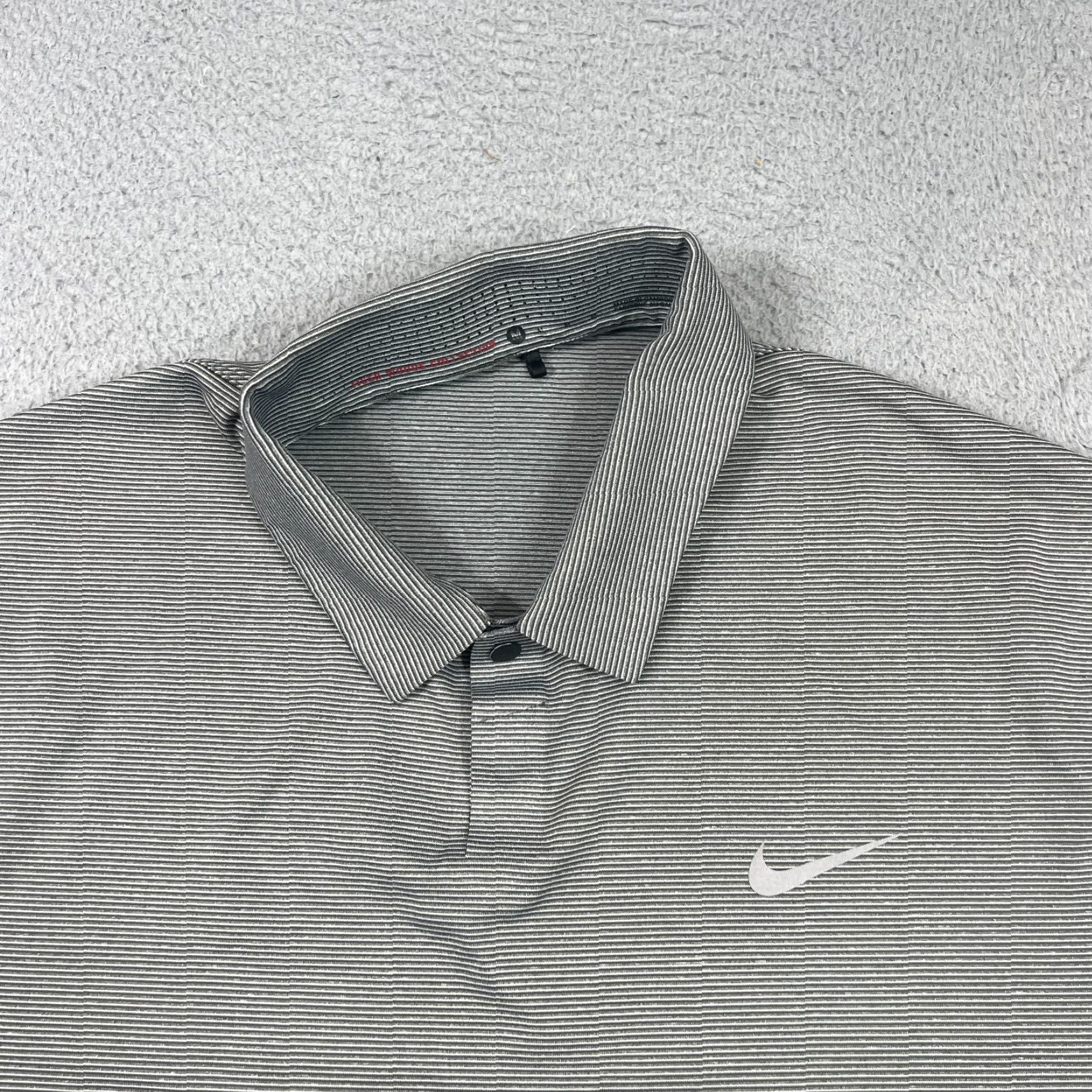 Nike Nike Tiger Woods Collection Polo Mens Medium Dri-Fit Golf Shirt Gray Stripes Size US M / EU 48-50 / 2 - 3 Thumbnail