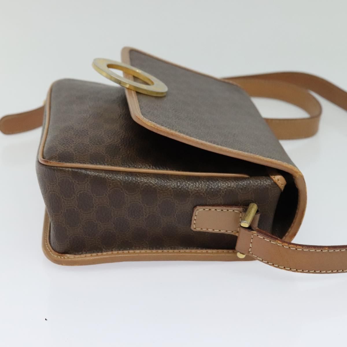 Celine CELINE Macadam Canvas Circle Shoulder Bag Pvc Leather Brown Size ONE SIZE - 5 Thumbnail