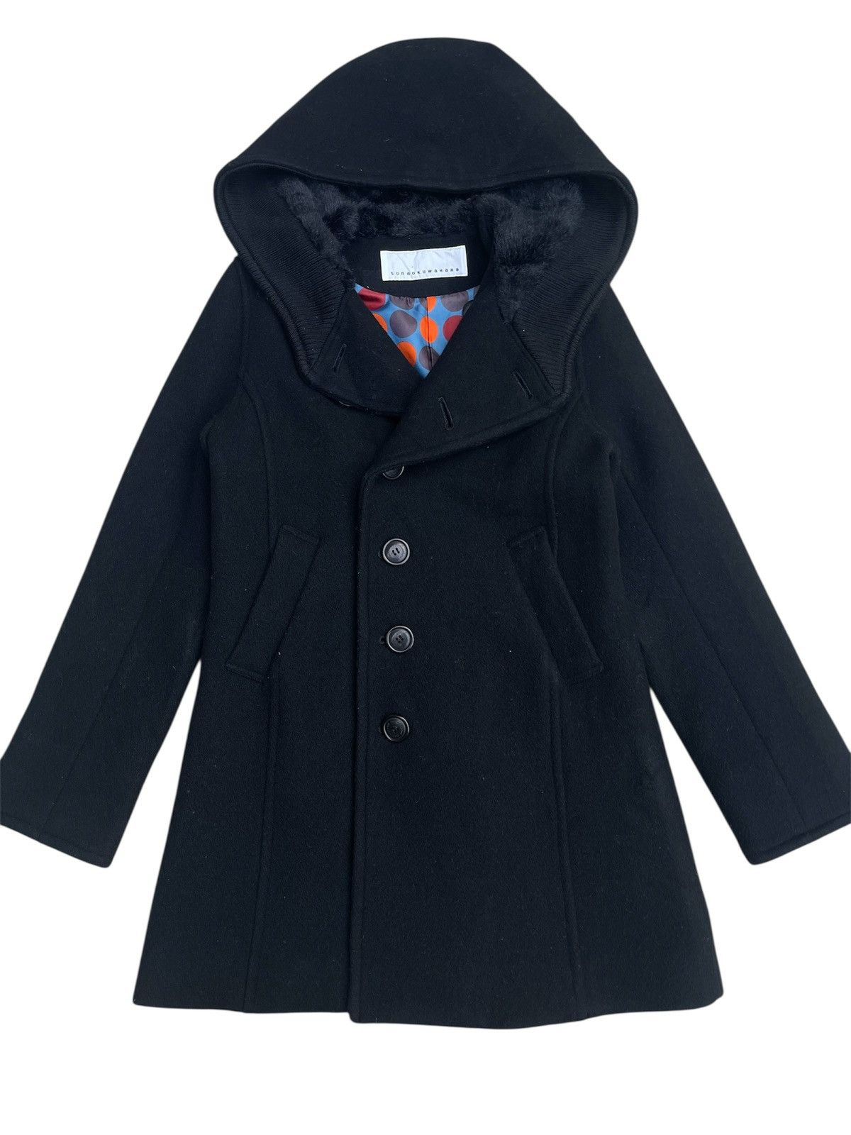 Sunao Kuwahara sunaokuwahara Avant-Garde Coat – Faux Fur & Polka Dot Lining Size S / US 4 / IT 40 - 1 Thumbnail