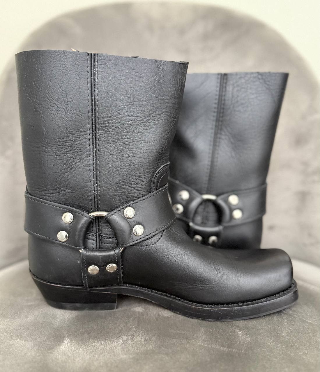 Sancho Boots Sancho Biker Cowboy shortened Black Leather Womens Boots Size US 7 / IT 37 - 5 Thumbnail