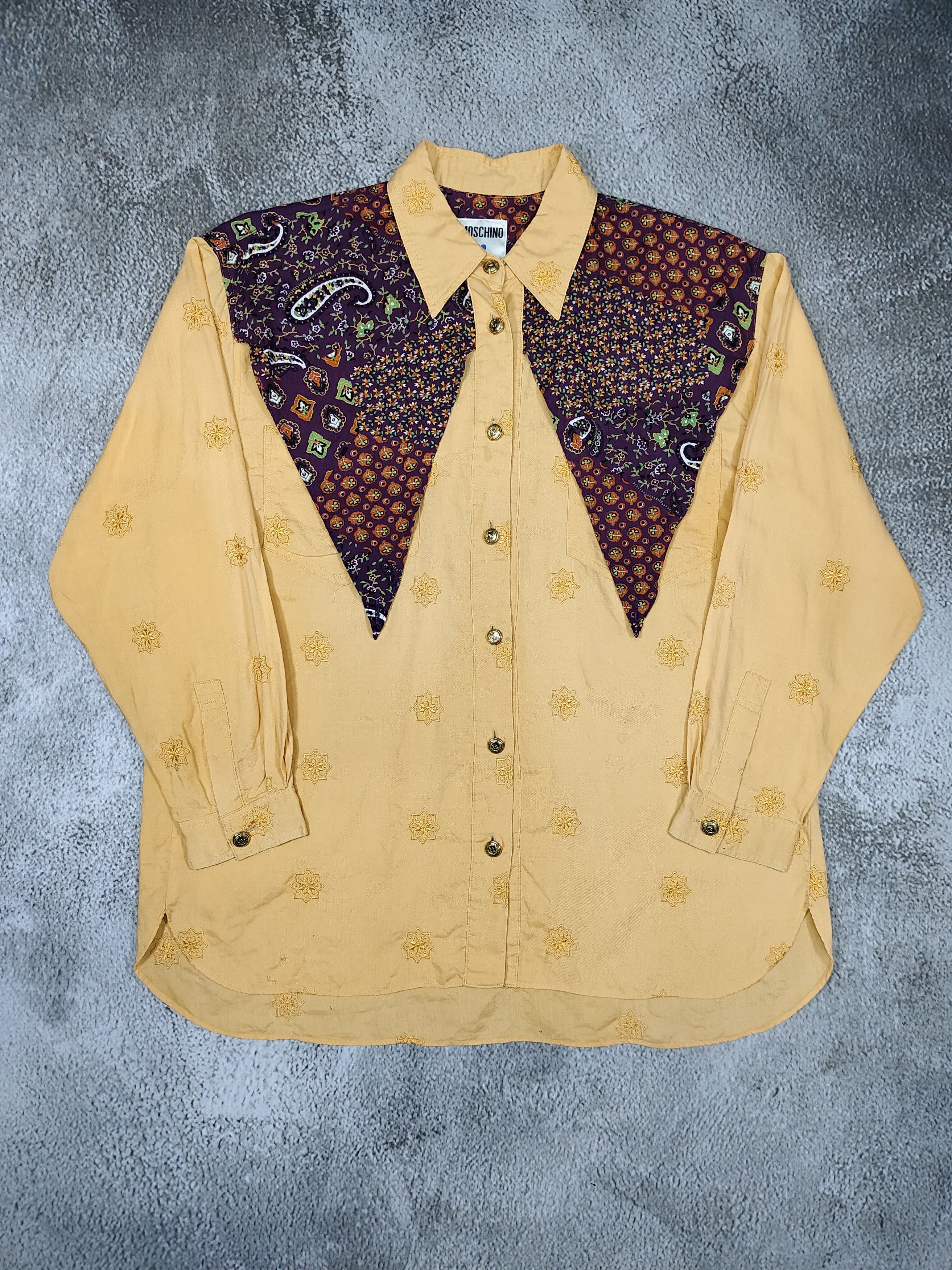 Moschino 90s Moschino- Archive Paisley Bandana Panel Rayon Shirt Size M / US 6-8 / IT 42-44 - 1 Thumbnail