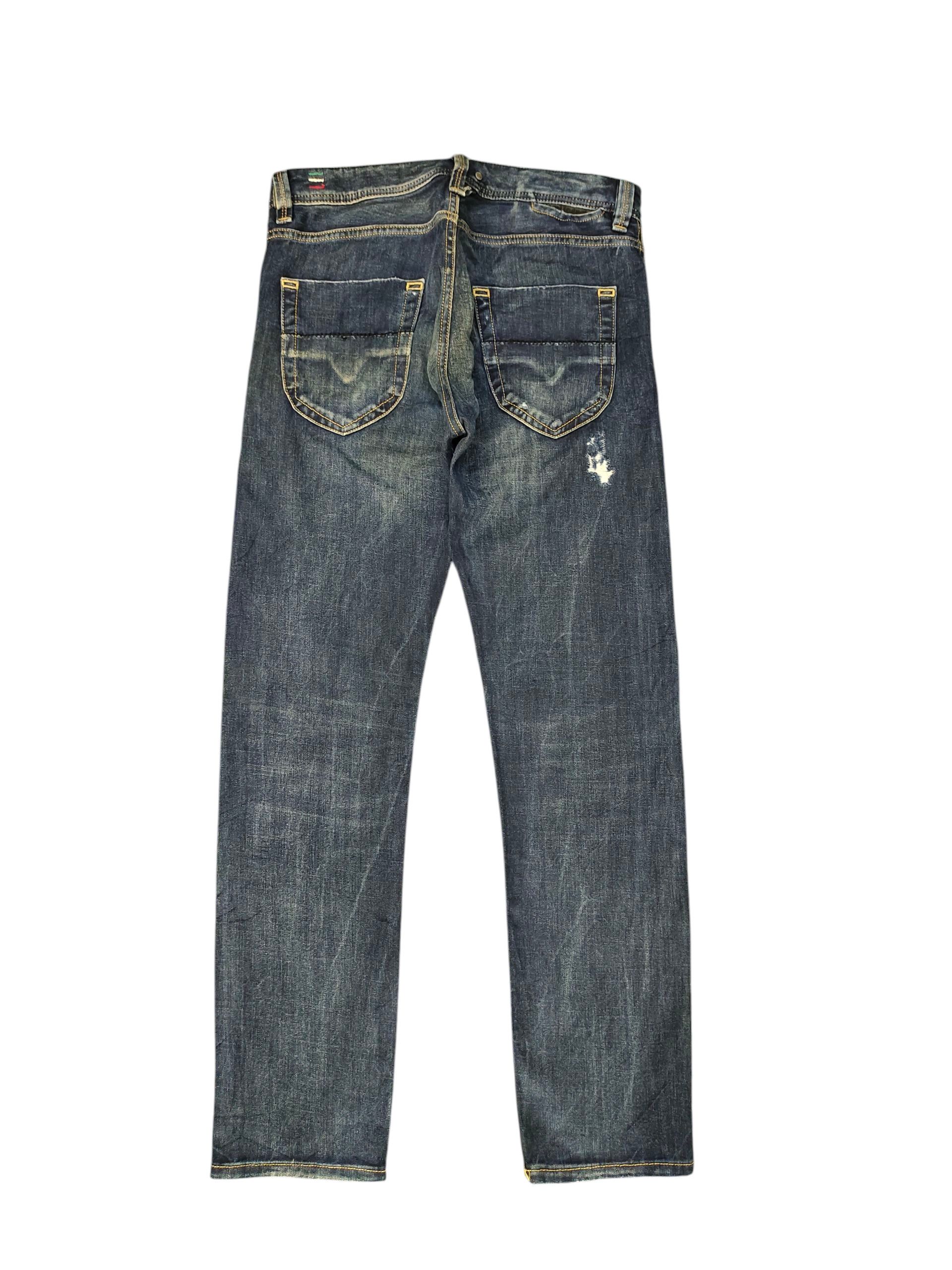 Diesel Vintage Y2k Diesel Heeven Clawmark Distress Faded Jeans Size US 29 - 8 Thumbnail