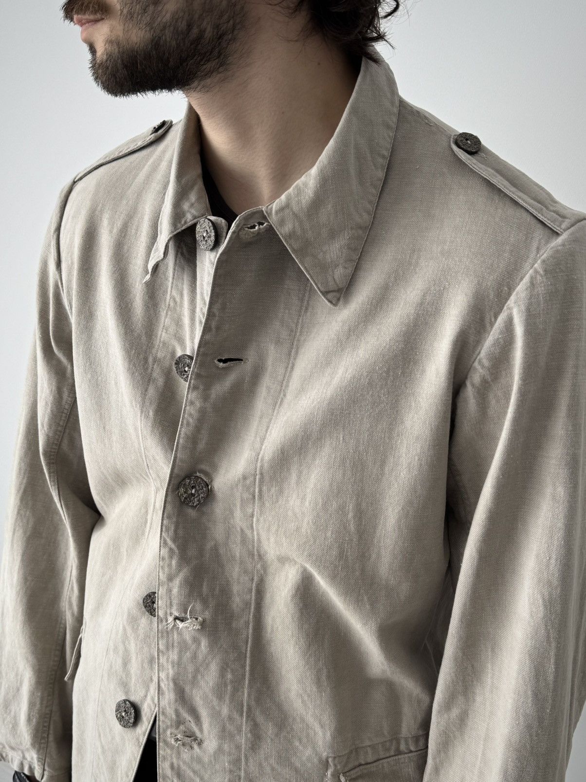 Vintage Vintage 1940s Swedish Army M39 Work Jacket Size US M / EU 48-50 / 2 - 2 Thumbnail