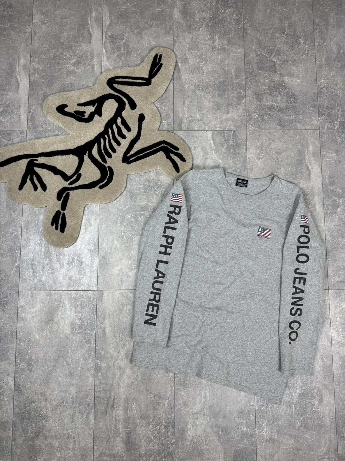 Polo Ralph Lauren × Vintage Mens Vintage Polo Ralph Lauren jeans co. USA flag longsleeve Size US L / EU 52-54 / 3 - 1 Thumbnail