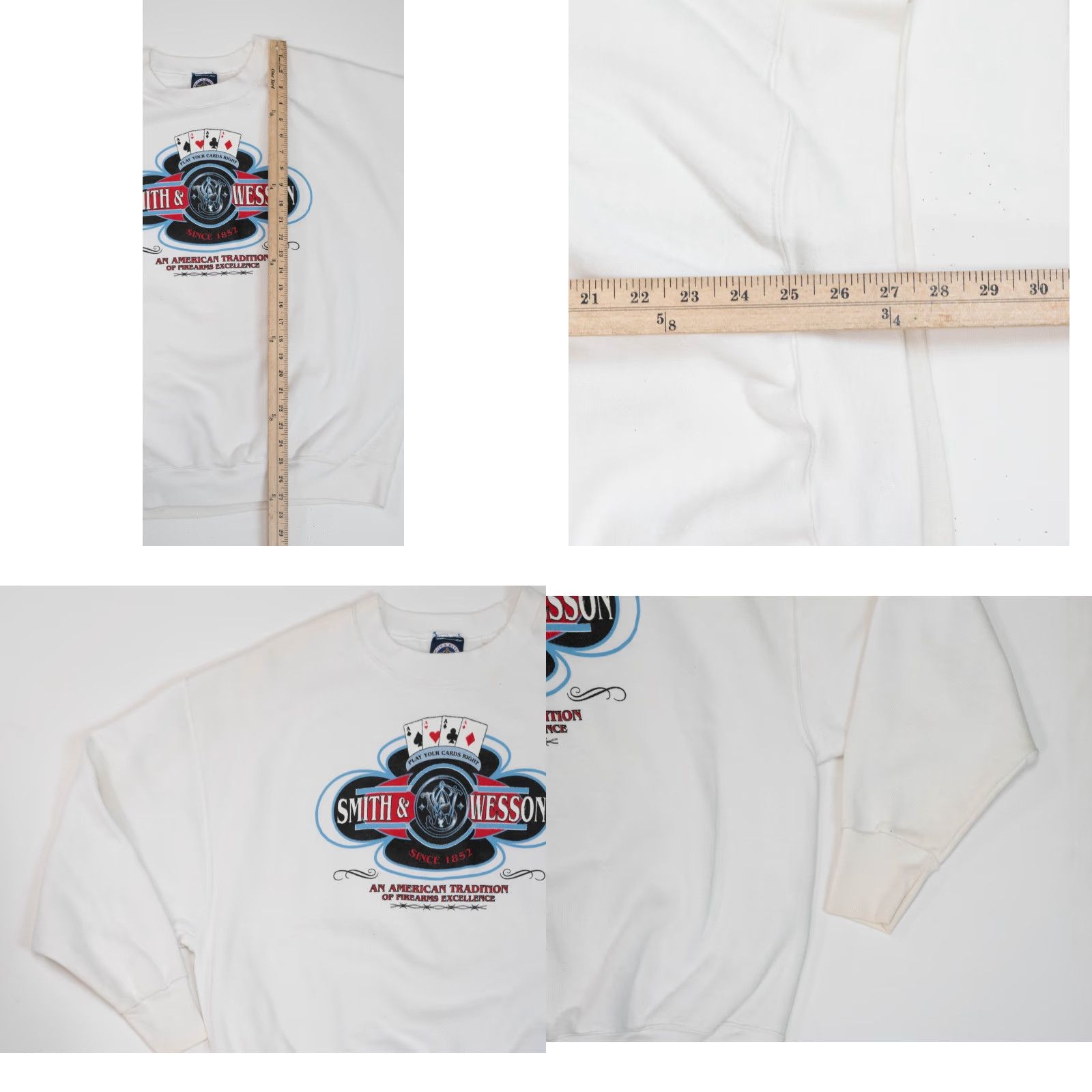 Vintage VINTAGE Smith & Wesson Crewneck Sweatshirt 2XL White 90s Gun Promo Graphic Print Pullover Mens Size US XXL / EU 58 / 5 - 8 Thumbnail