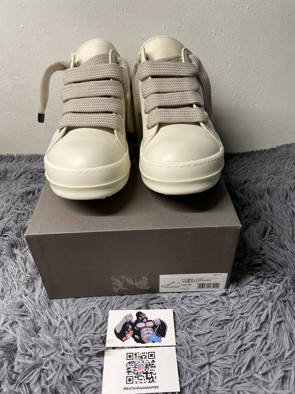 Rick Owens Rick Owens Ramone Low Jumbo Lace Milk/Milk Size US 15 / EU 48 - 3 Thumbnail
