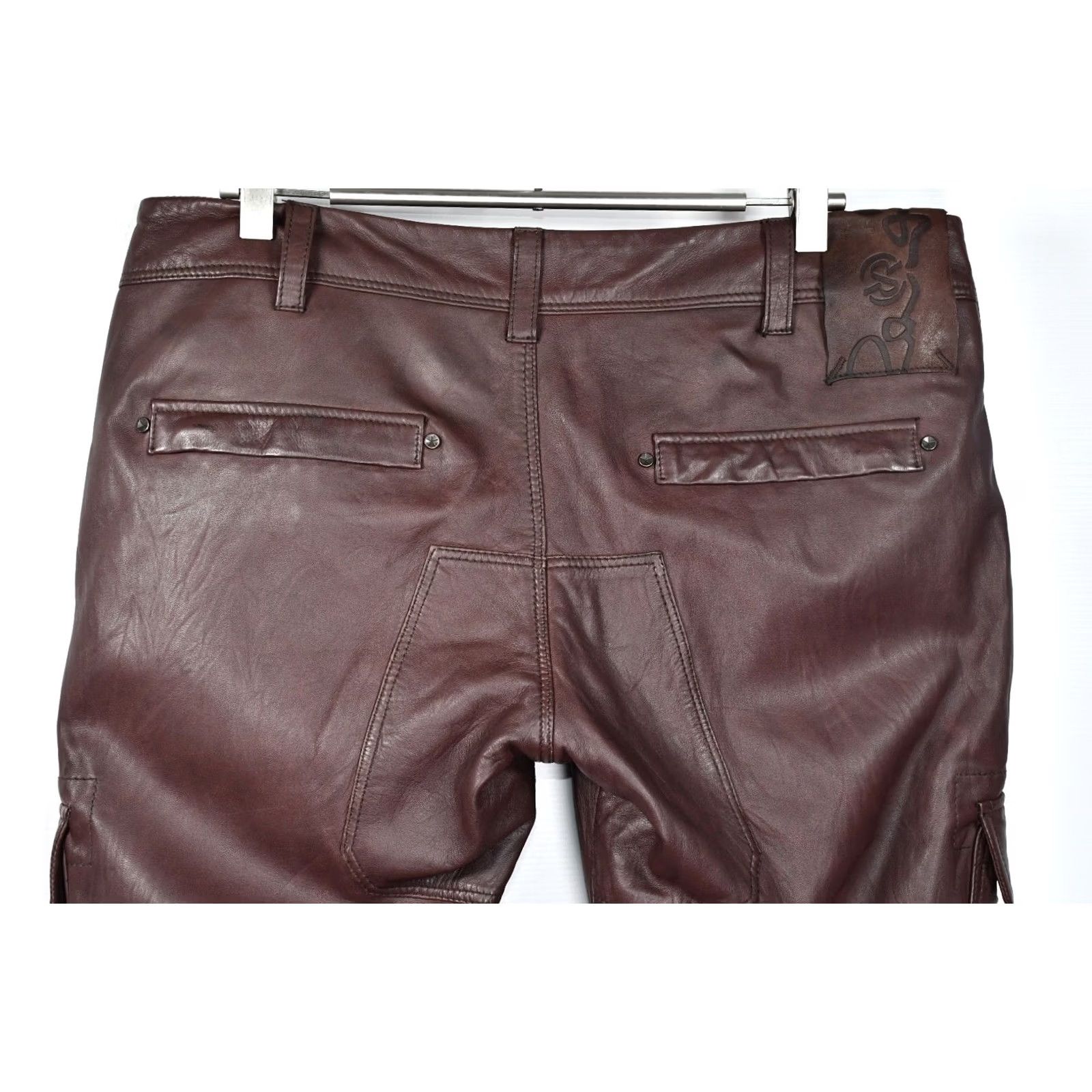 Vintage RAER Leather Pants Women's size 31 Brown 3/4 Modern Classic Casual Pants - 100% Genuine Leather Size 24" / US 00 / IT 34 - 4 Thumbnail
