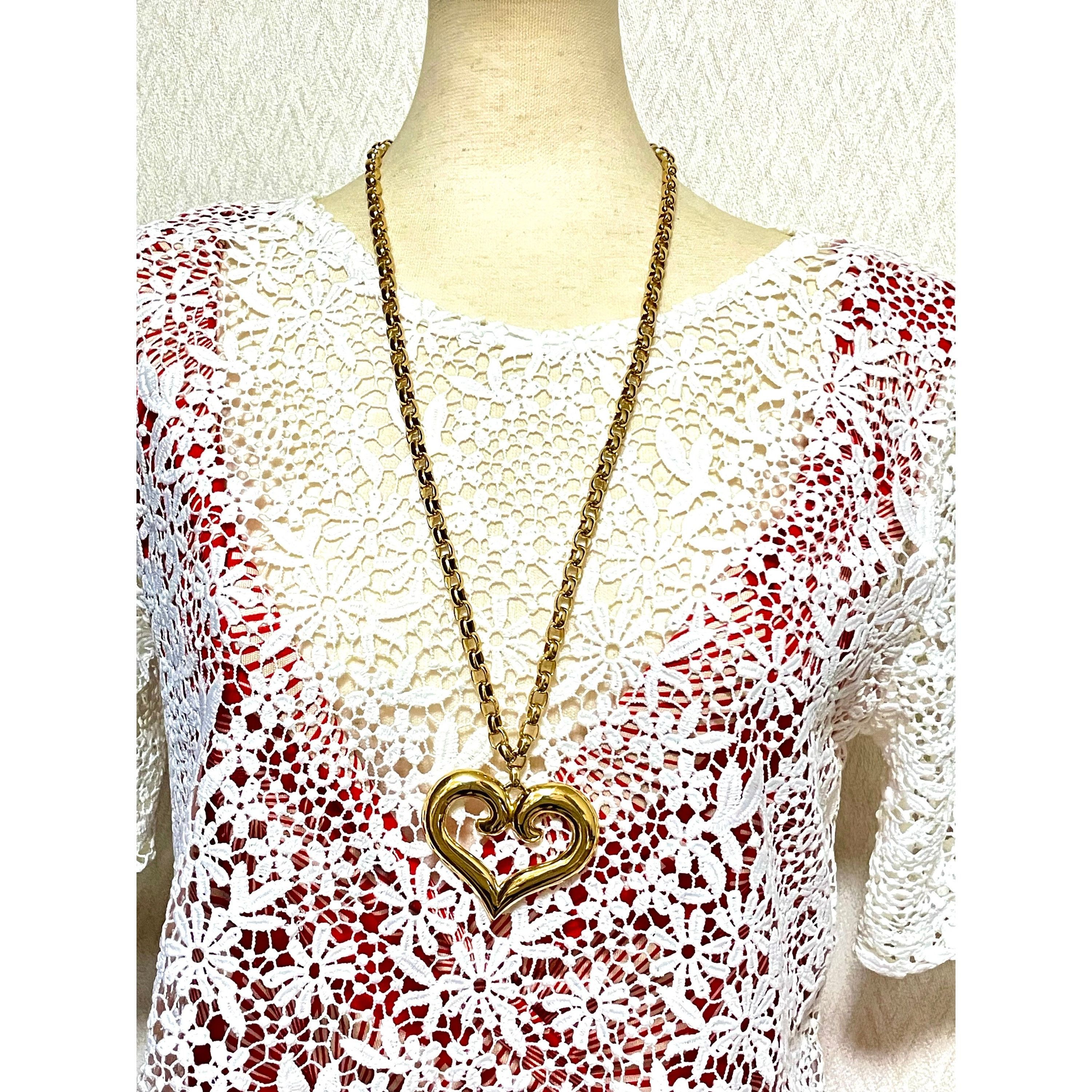 Nina Ricci Vintage Nina Ricci large chain necklace with heart top Size ONE SIZE - 3 Thumbnail