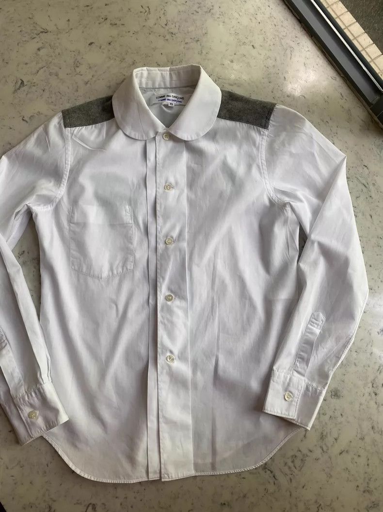 Comme des Garcons Comme des Garçons White Shirt with Gray Details-dmc Size US XS / EU 42 / 0 - 1 Thumbnail