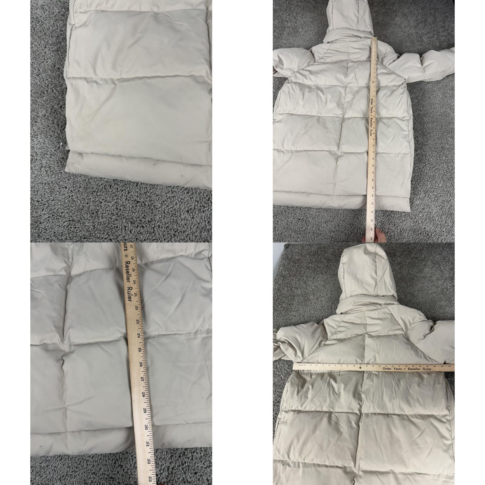 Vintage Orolay Down Parka Coat Womens Large Beige Hooded Puffer Full Zip Pockets YRF092D Size L / US 10 / IT 46 - 9 Thumbnail