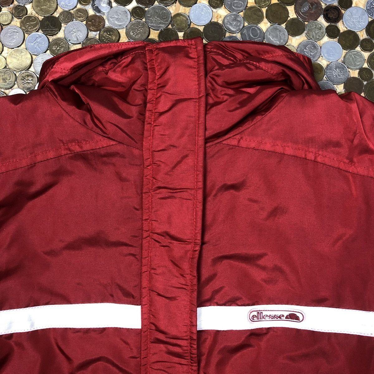 Ellesse Ellesse red classic jacket puffer winter down 90s Size L / US 10 / IT 46 - 3 Thumbnail