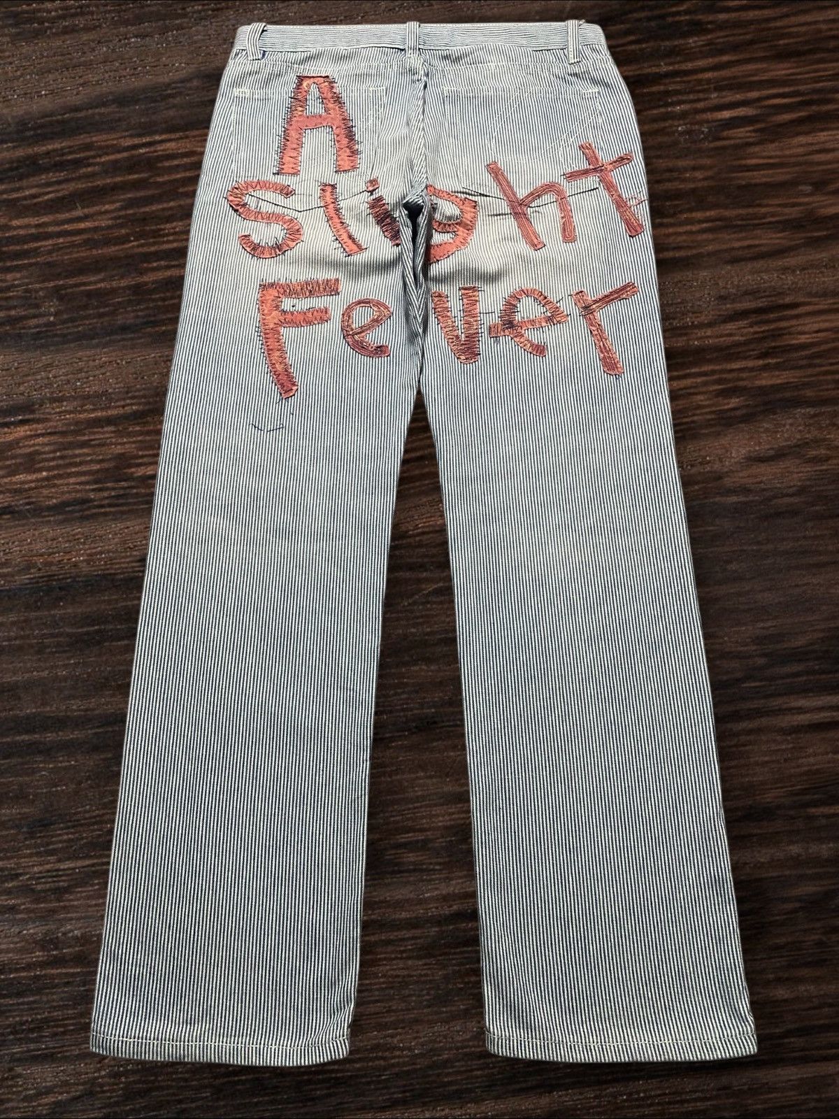 1620 Workwear Hickory Stripe Work Pants Patches Back ‘A Slight Fever Size US 32 / EU 48 - 1 Thumbnail