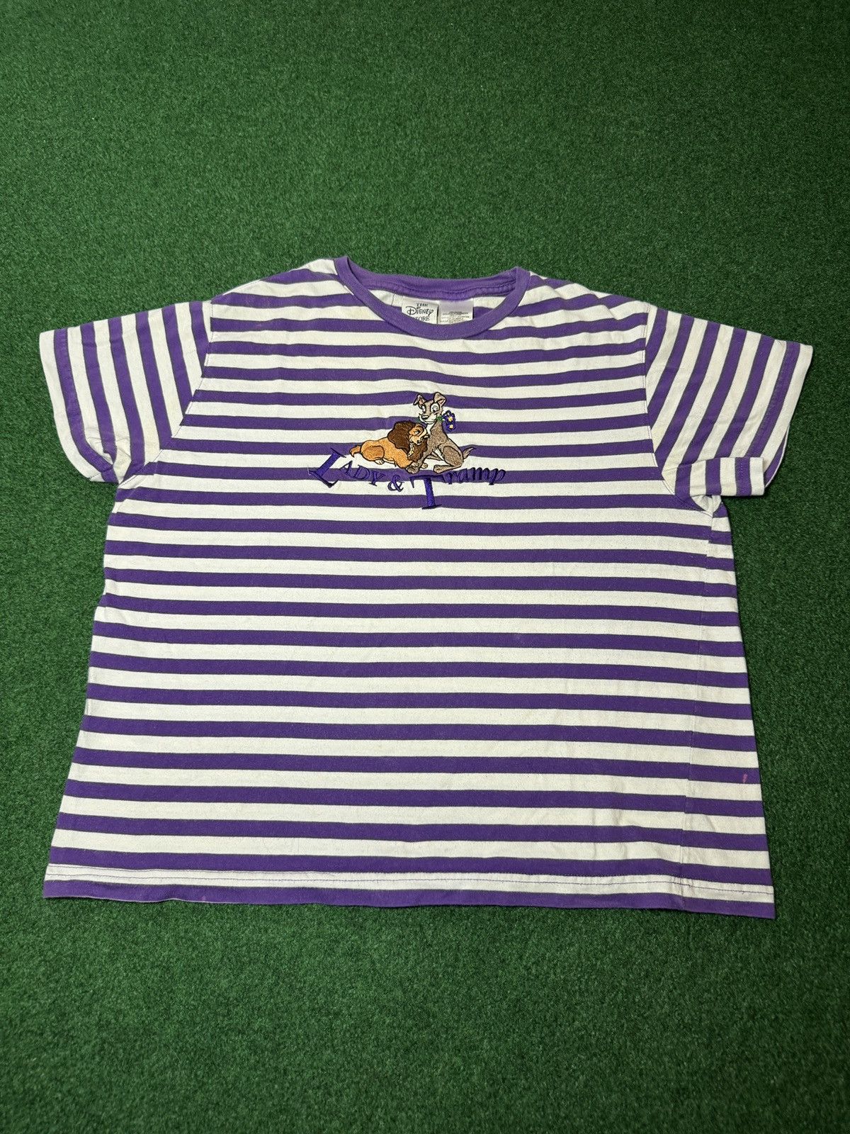 Disney Vintage 90s Lady And Tramp Retro Stripped Disney Baby Tee Size M / US 6-8 / IT 42-44 - 1 Thumbnail