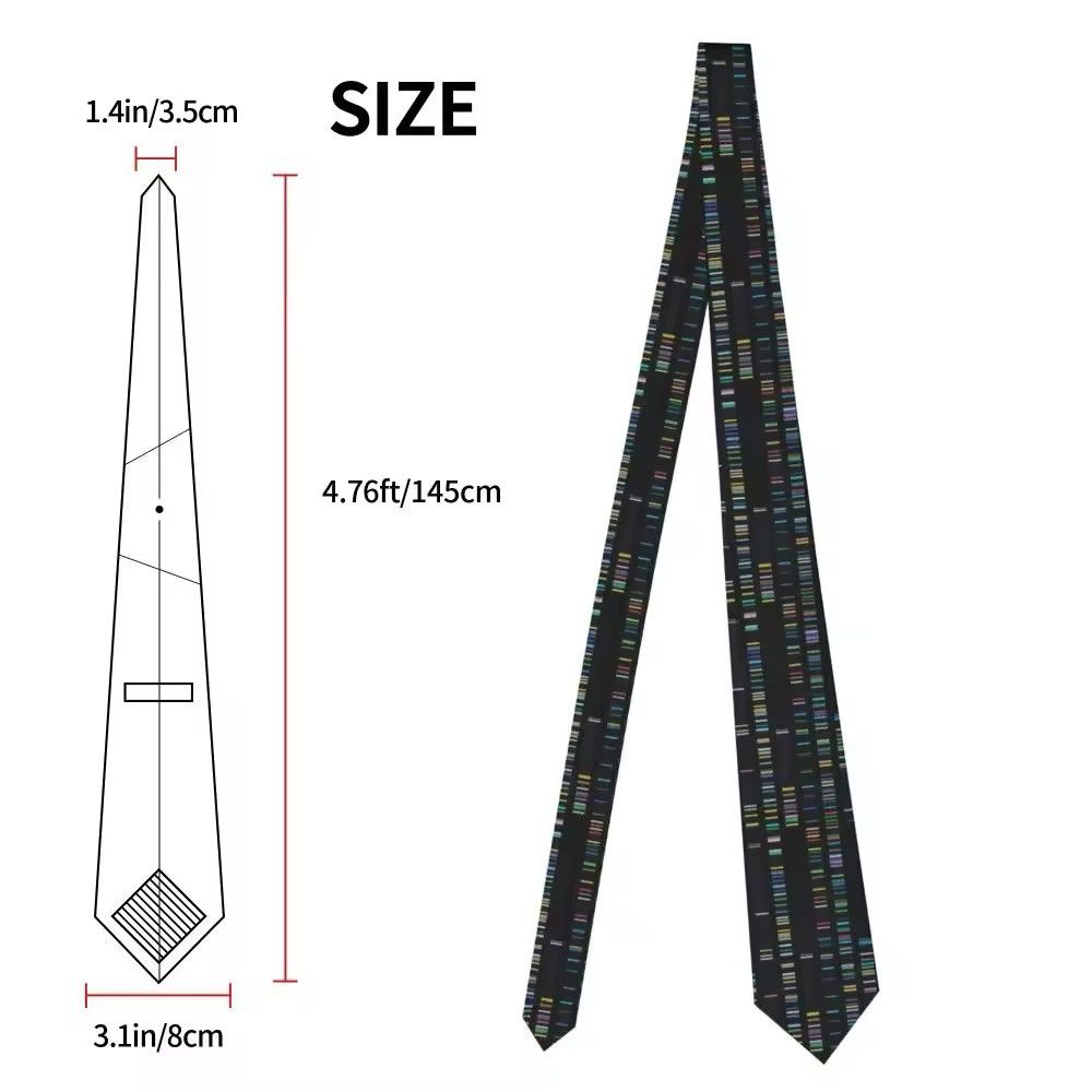 Other Retro Collar Tie Genome Sequence Daily Wear Party Necktie Size ONE SIZE - 7 Thumbnail