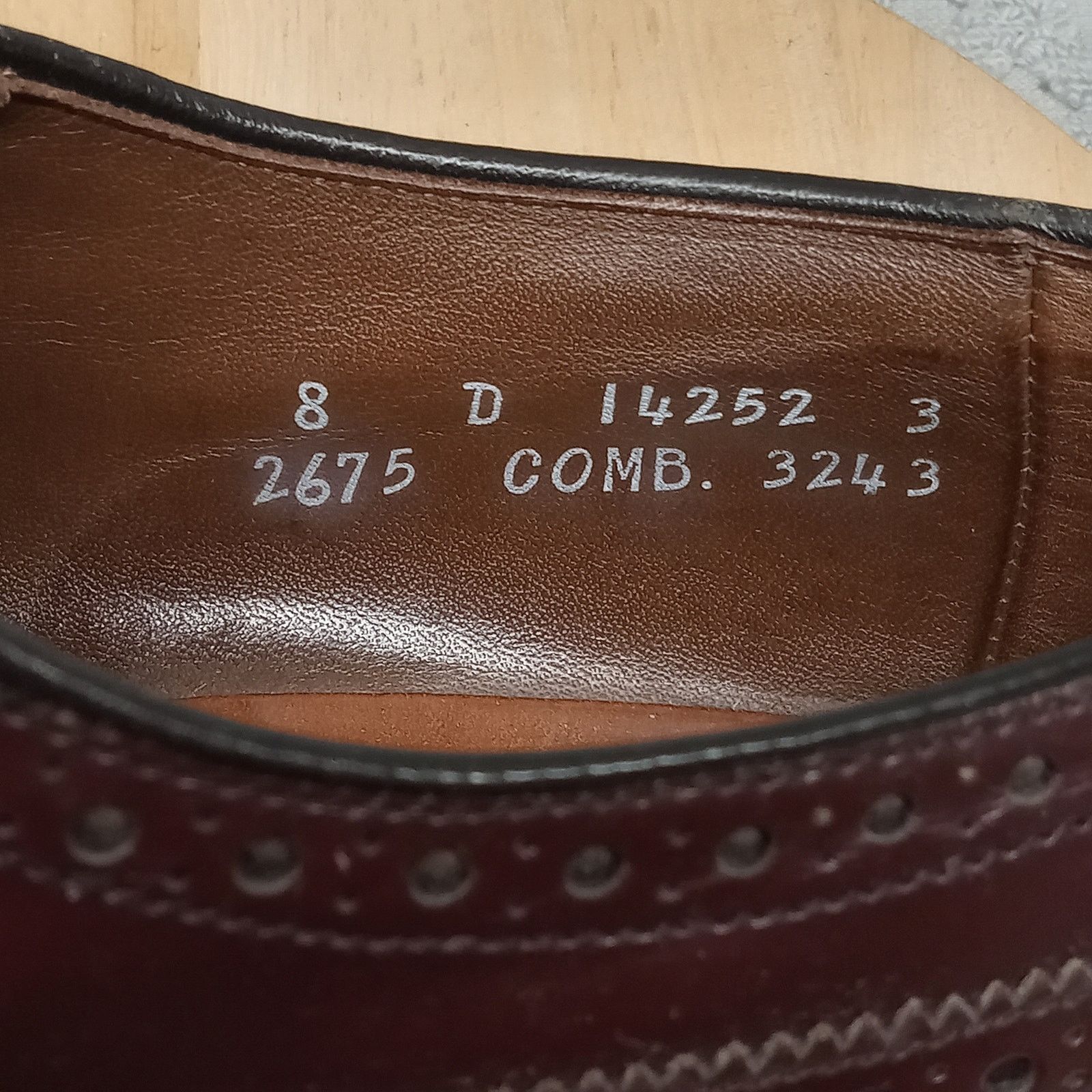 & Other Stories Allen Edmonds Fairfield Dress Shoes Mens 8D Cap Toe Leather Size US 8 / EU 41 - 7 Thumbnail