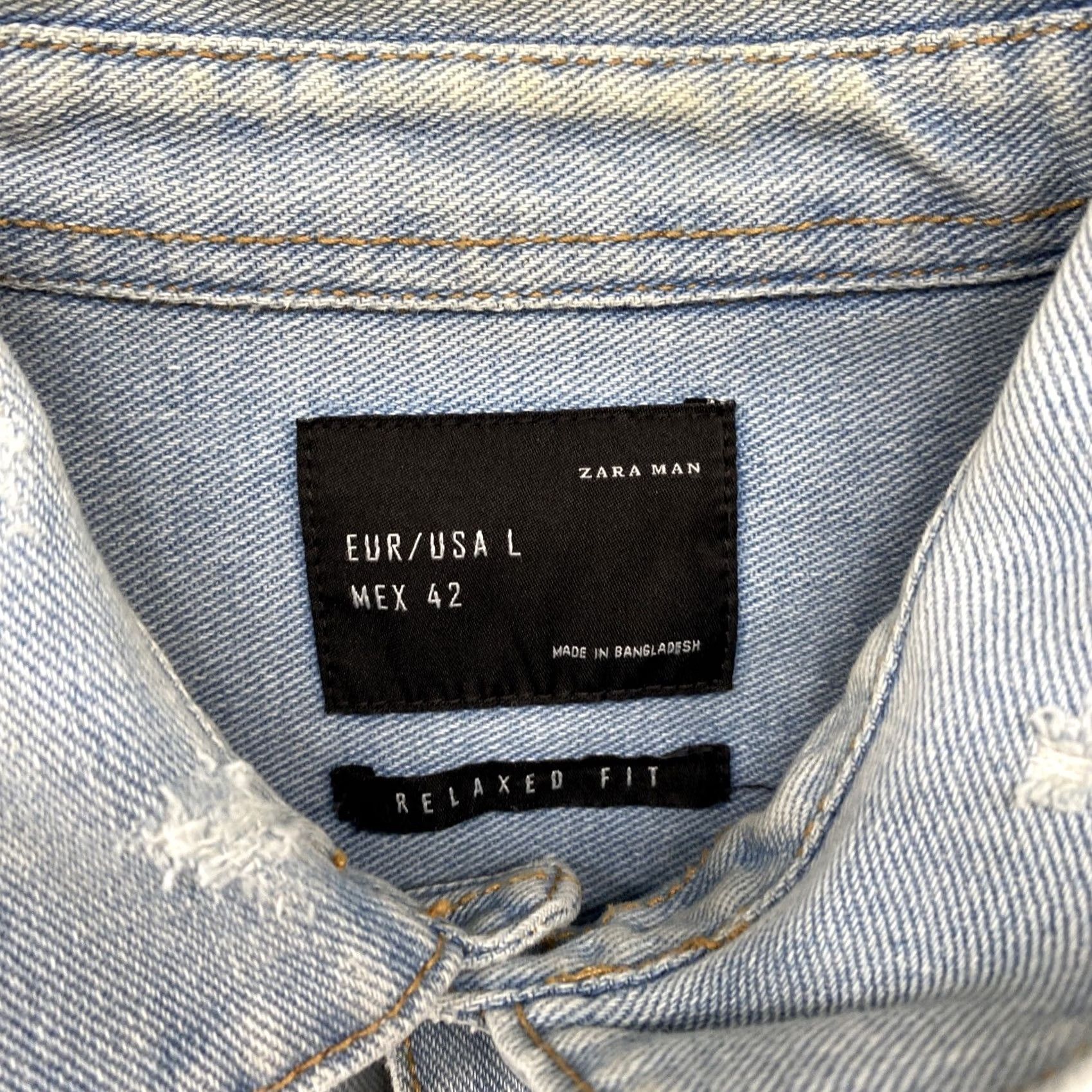 Zara Zara Man Denim Pearl Snap Up Distressed Long Sleeve Regular Fit Shirt L Blue Cotton Denim Button-Up Shirt Mens Regular Fit Mom? Size US L / EU 52-54 / 3 - 3 Thumbnail
